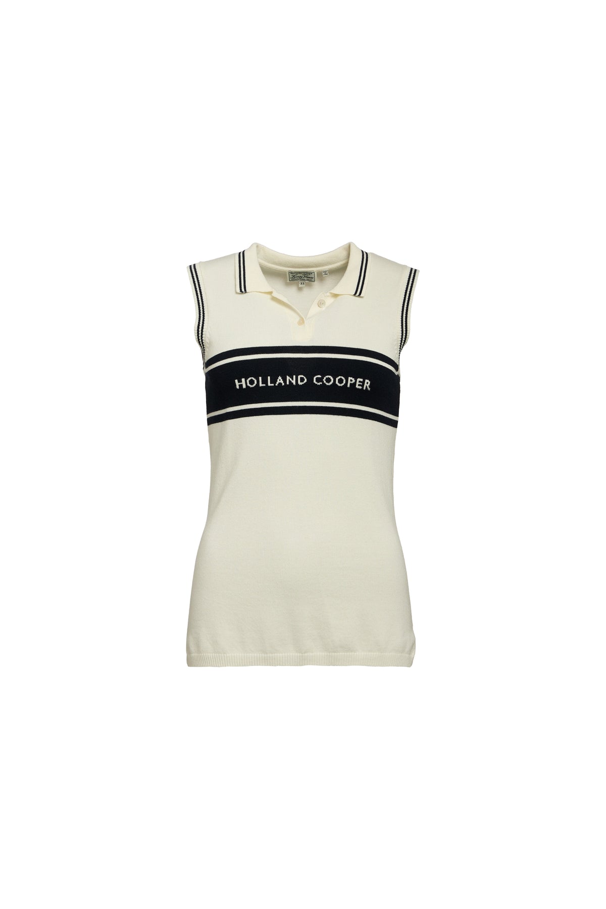 Layla Sleeveless Knitted Polo (Natural)