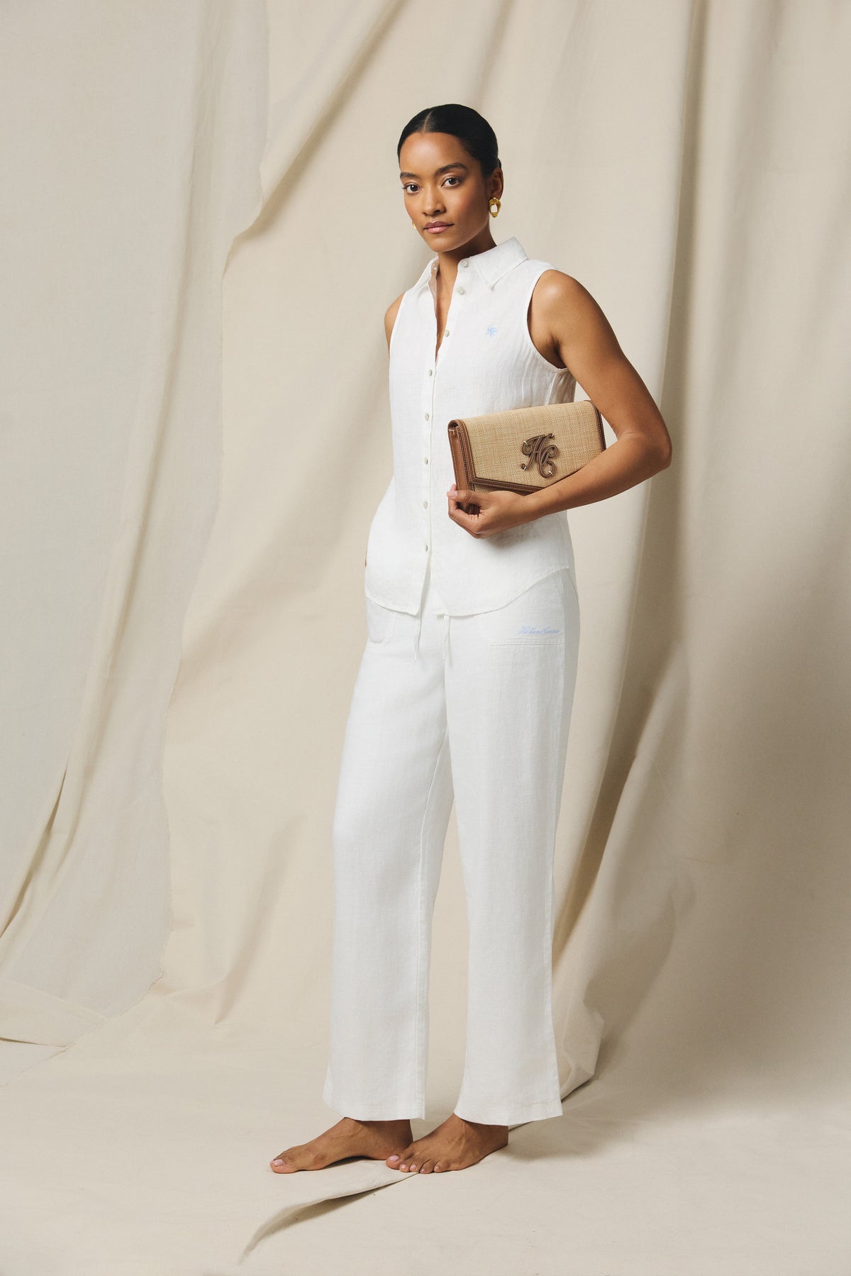 Amalfi Linen Trouser (White)