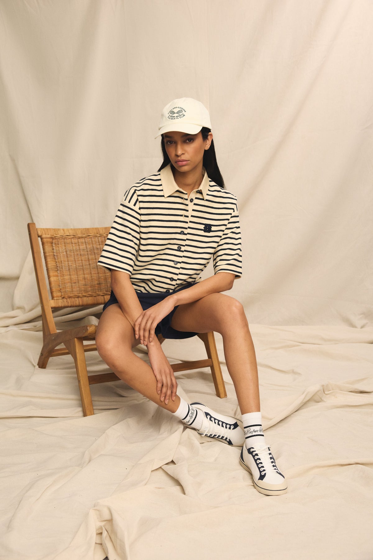 Mayfair Court Trainer (Off White Navy)