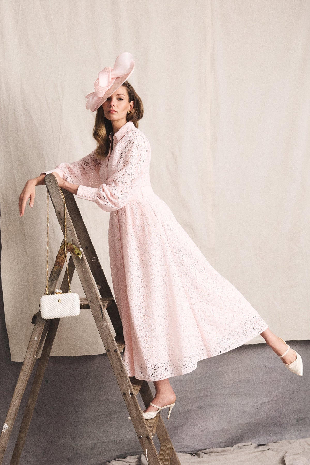 Iona Lace Dress (Blush)