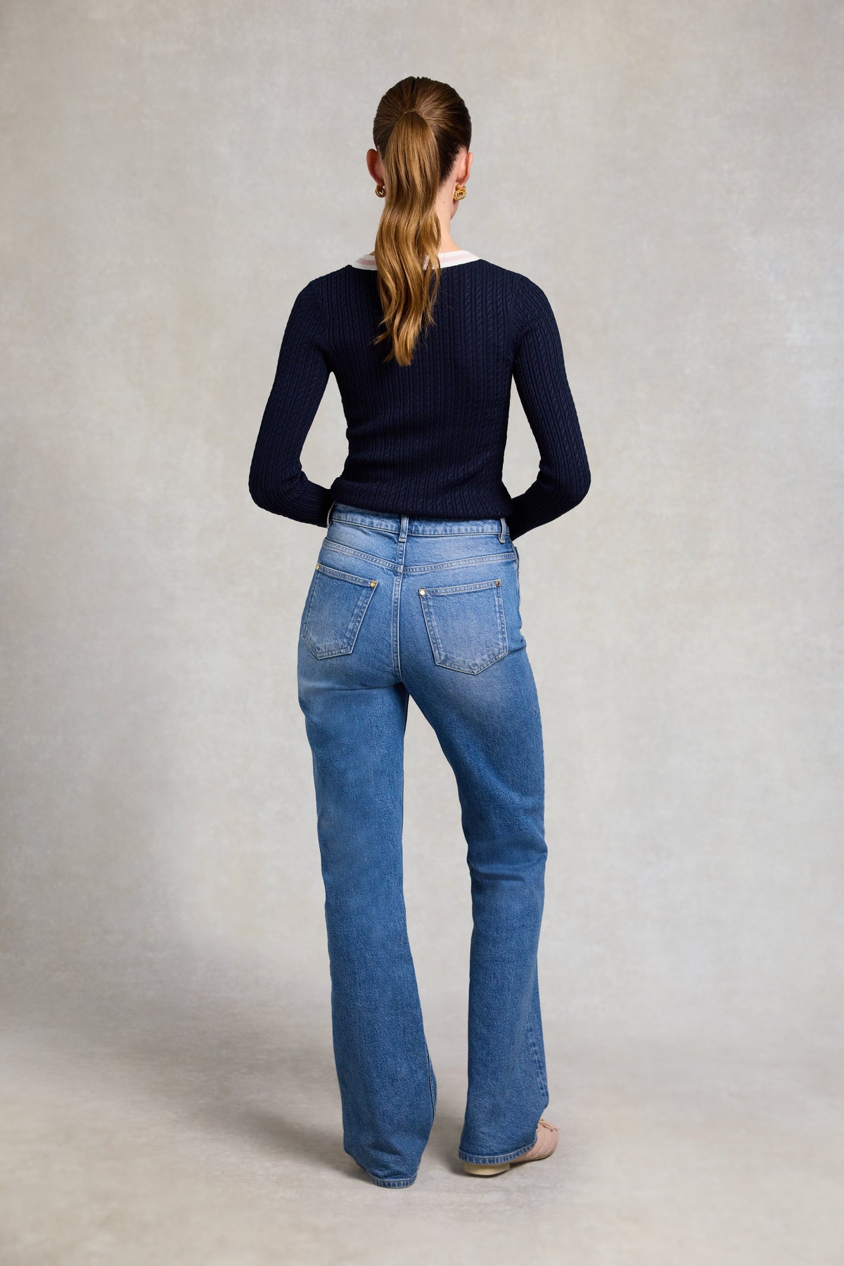 Lucy Crew Knit (Ink Navy Natural Pink)