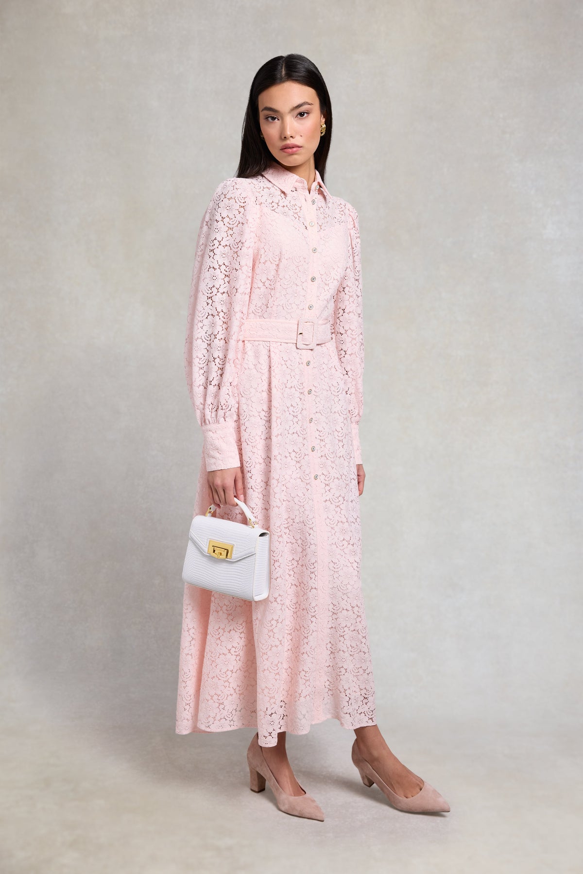 Mayfair Court Shoe (Blush Suede)