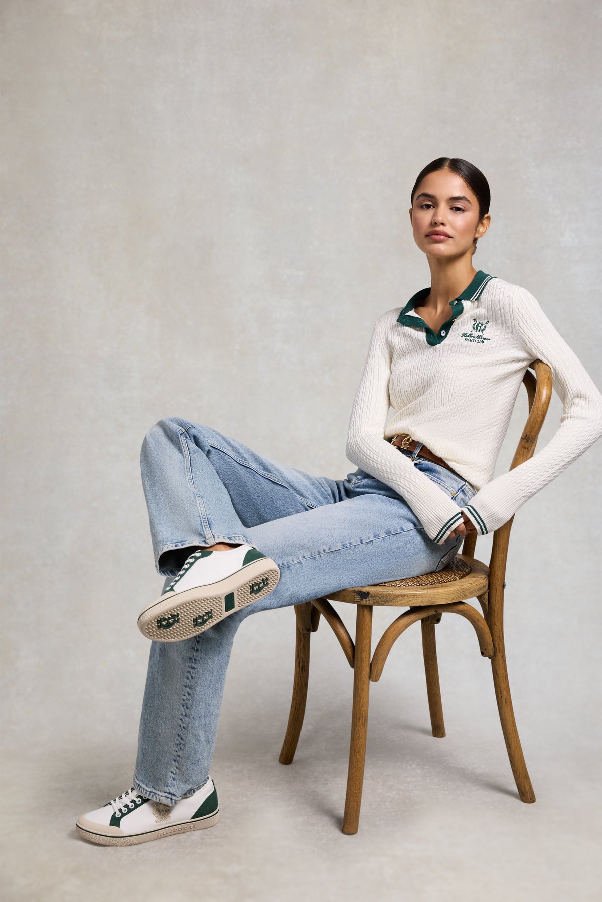Mayfair Court Trainer (Off White Green)