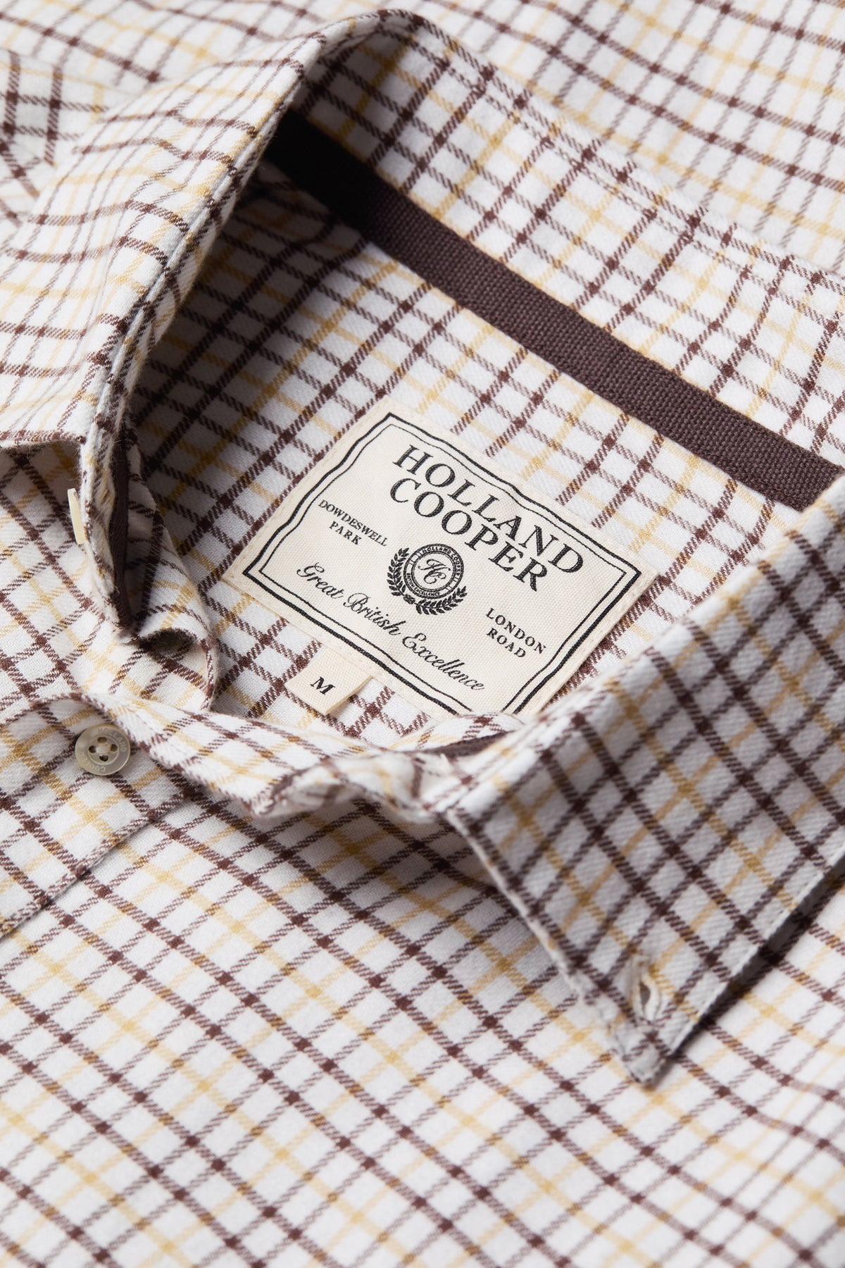 Men's Classic Fit Brushed Cotton Shirt (Cheltenham Camel Check)