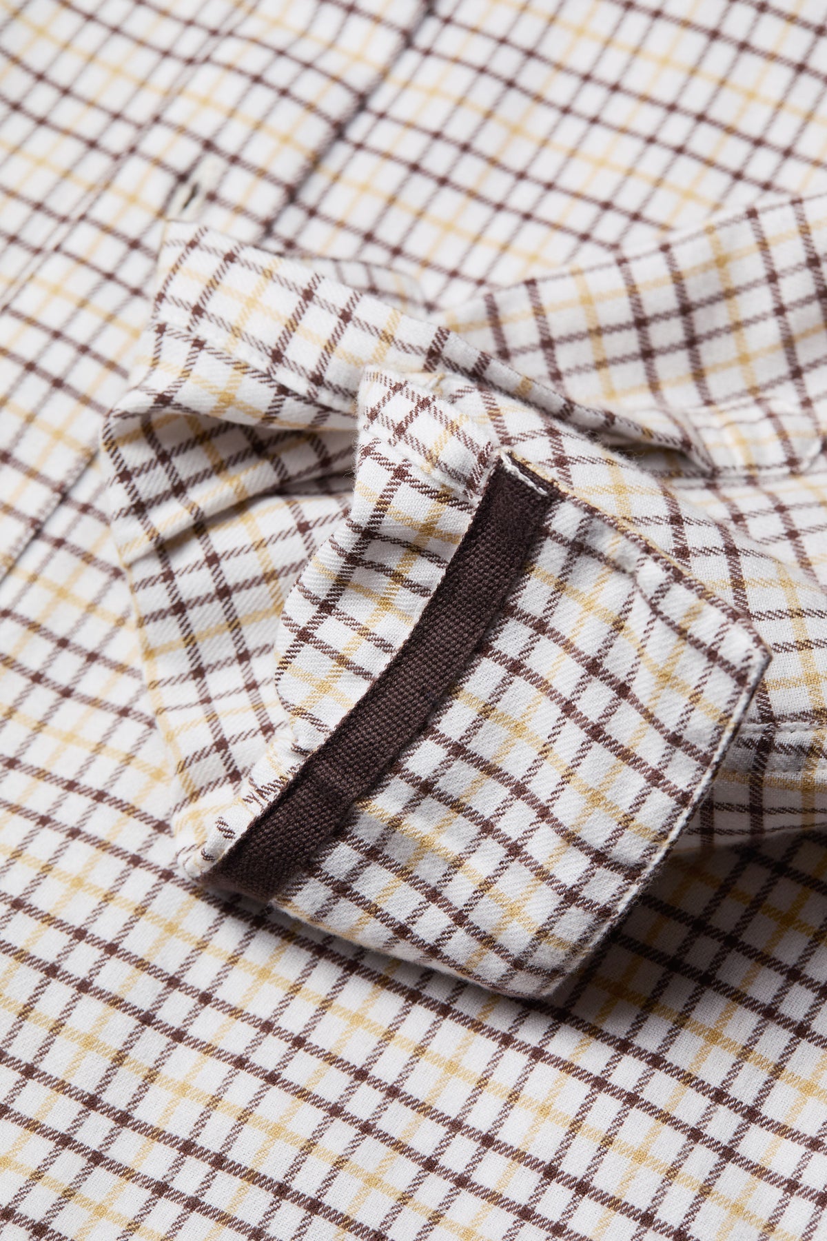 Men's Classic Fit Brushed Cotton Shirt (Cheltenham Camel Check)