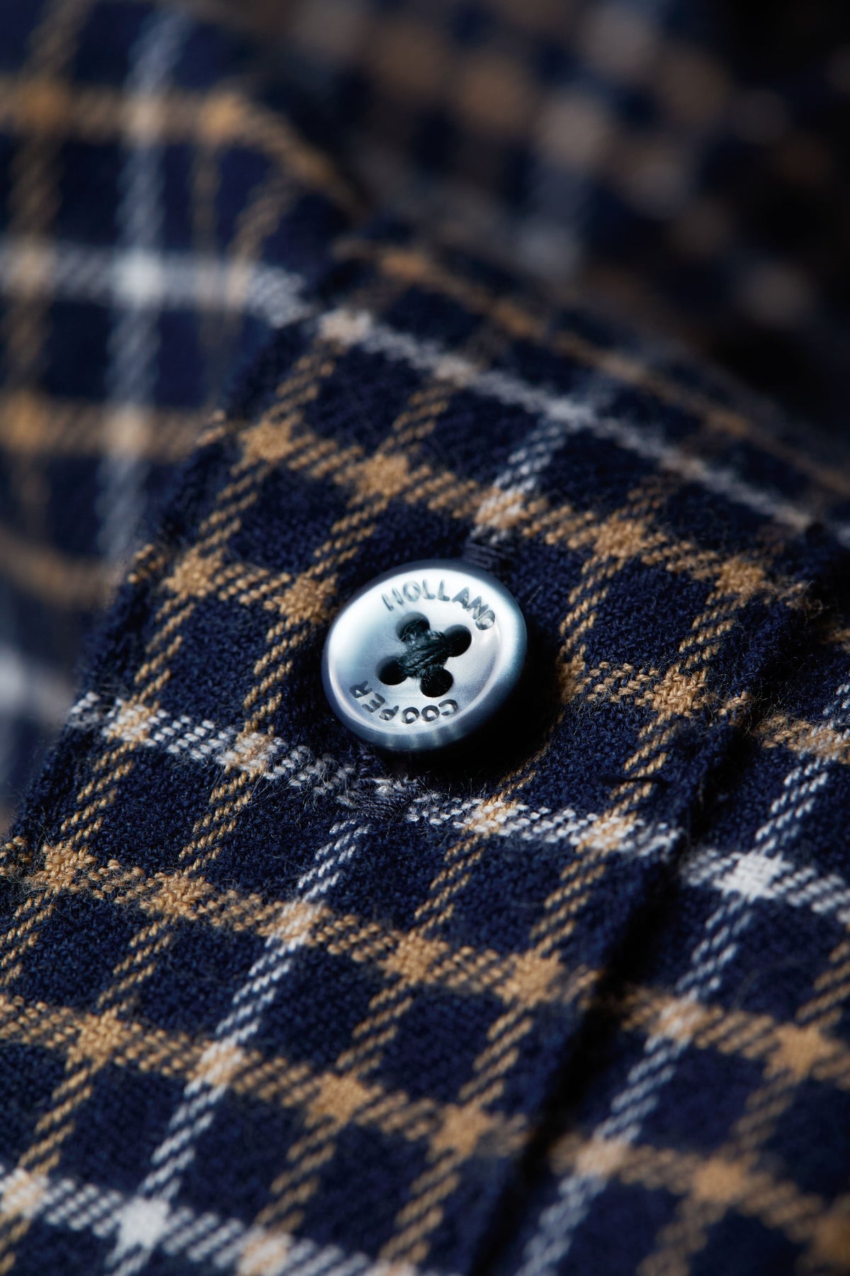 Men's Classic Fit Brushed Cotton Shirt (Cheltenham Navy Check)