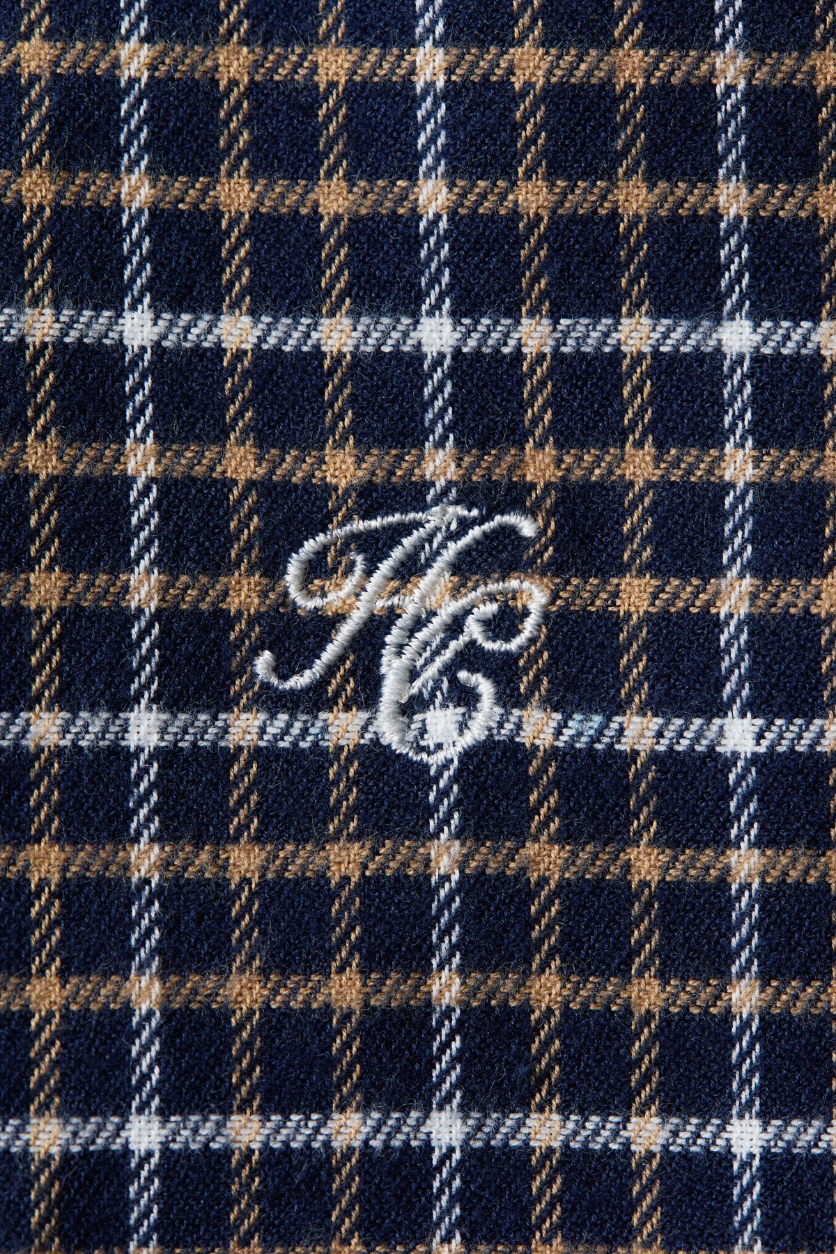 Men's Classic Fit Brushed Cotton Shirt (Cheltenham Navy Check)