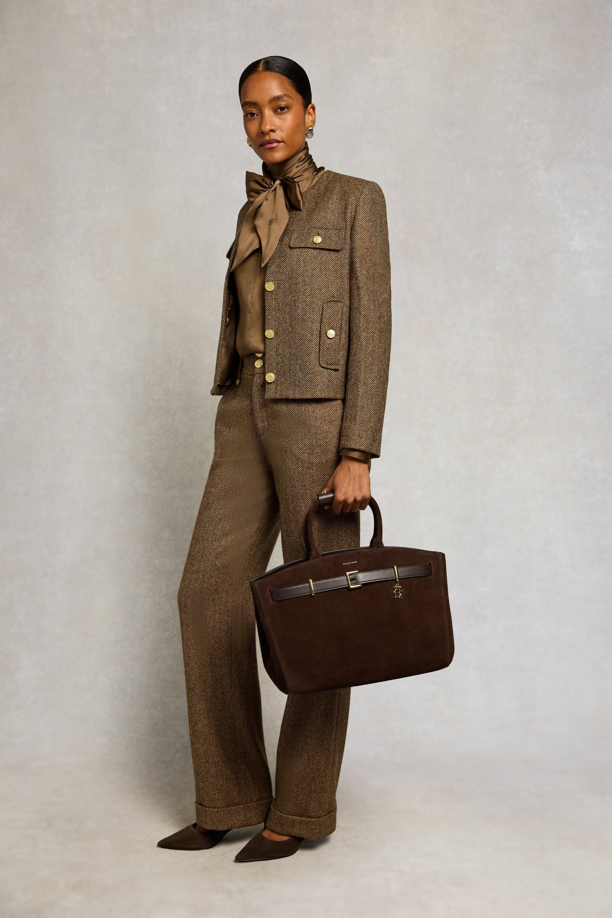 Milan Tote (Chocolate Suede)