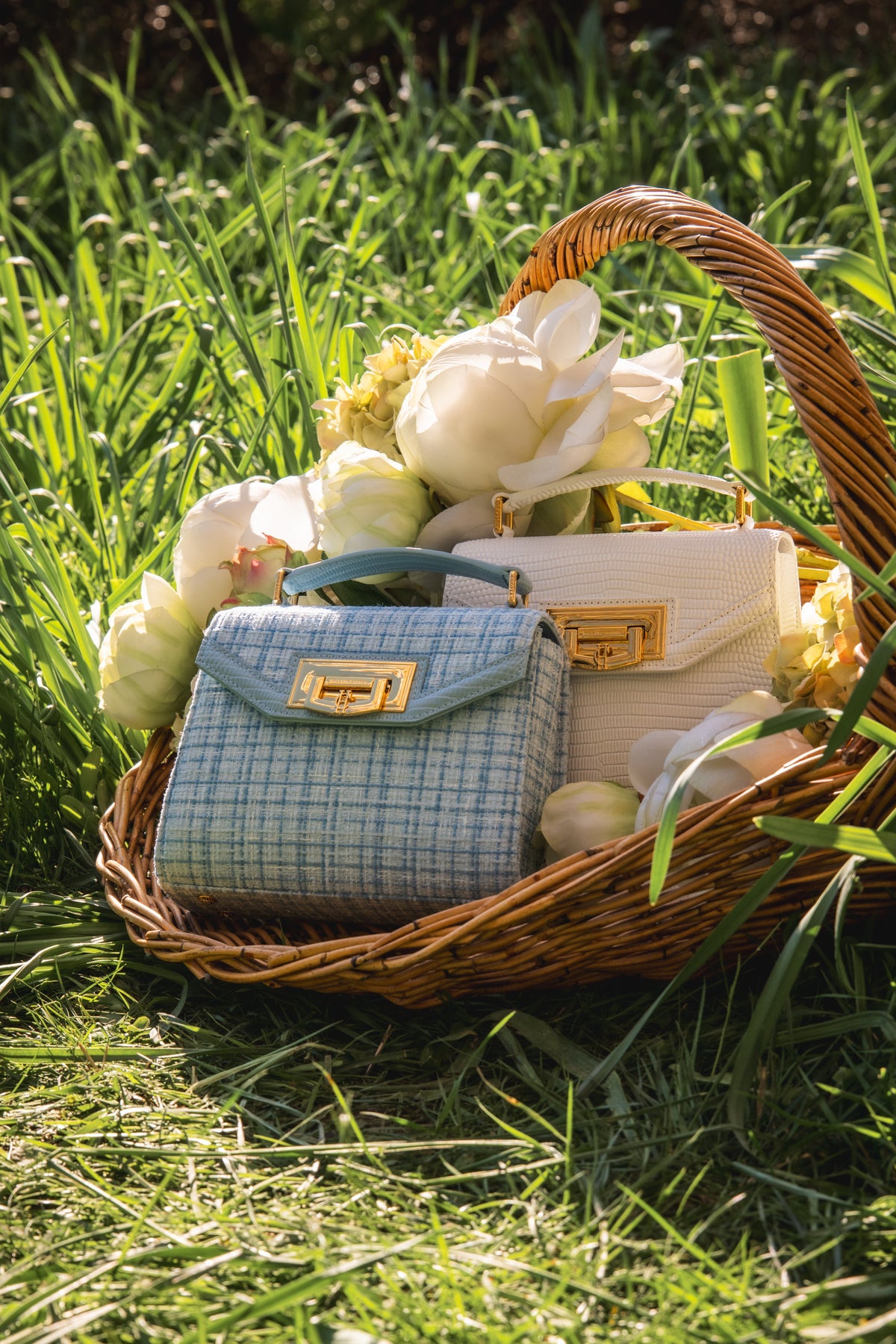 Mini Cheltenham Bag (Ice Blue Boucle)