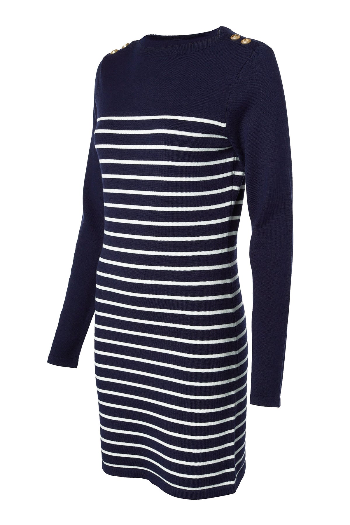 Natalia Mini Dress (Ink Navy Stripe)