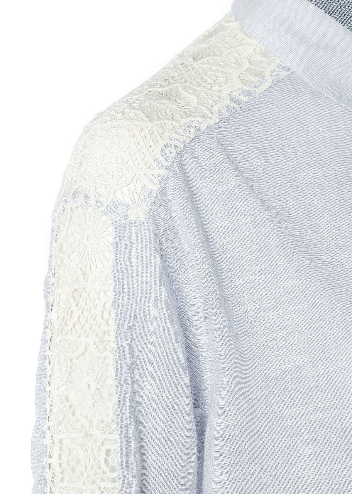 Cotton Lace Shirt (Pale Blue)