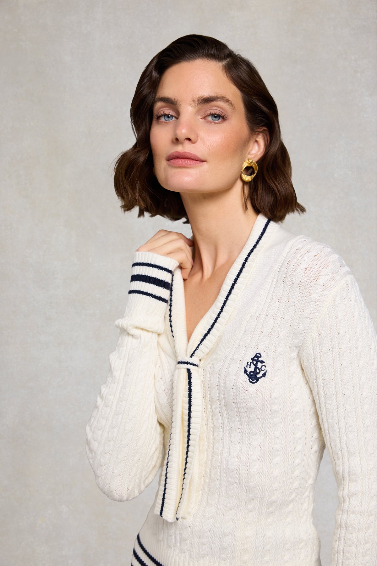 Pippa Knitted Top (Natural Ink Navy)