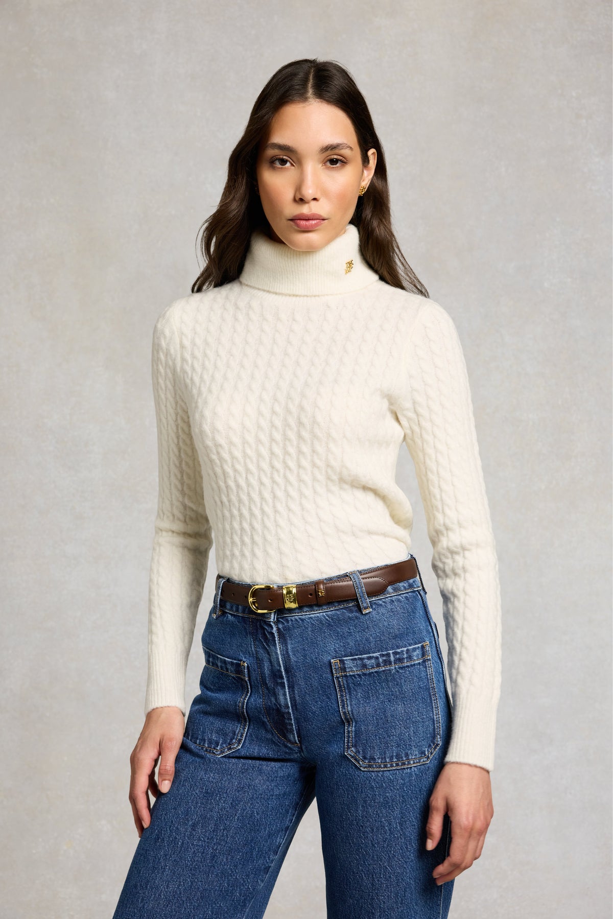 Polly Roll Neck Knit (Winter White)