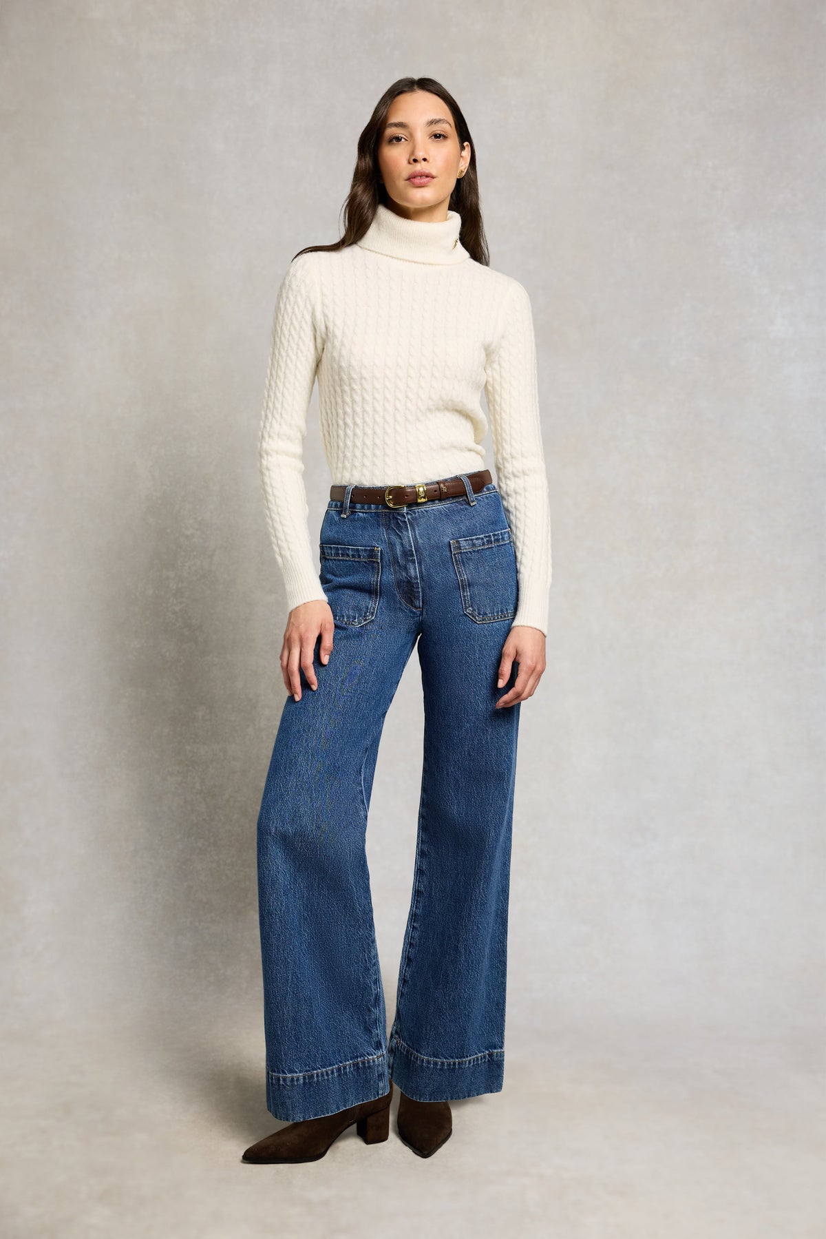 Polly Roll Neck Knit (Winter White)