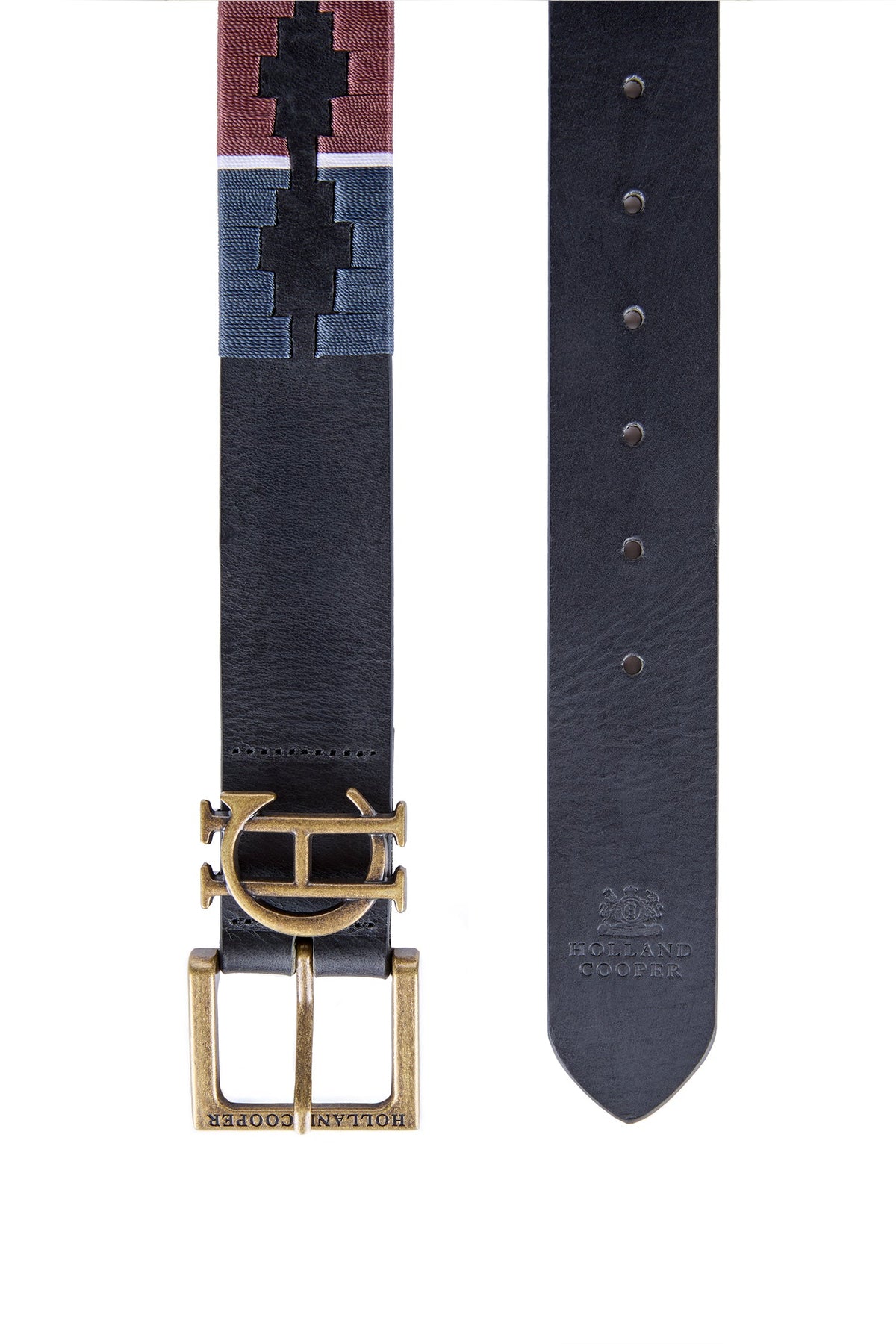 Men's Polo Belt (Oxblood Navy)