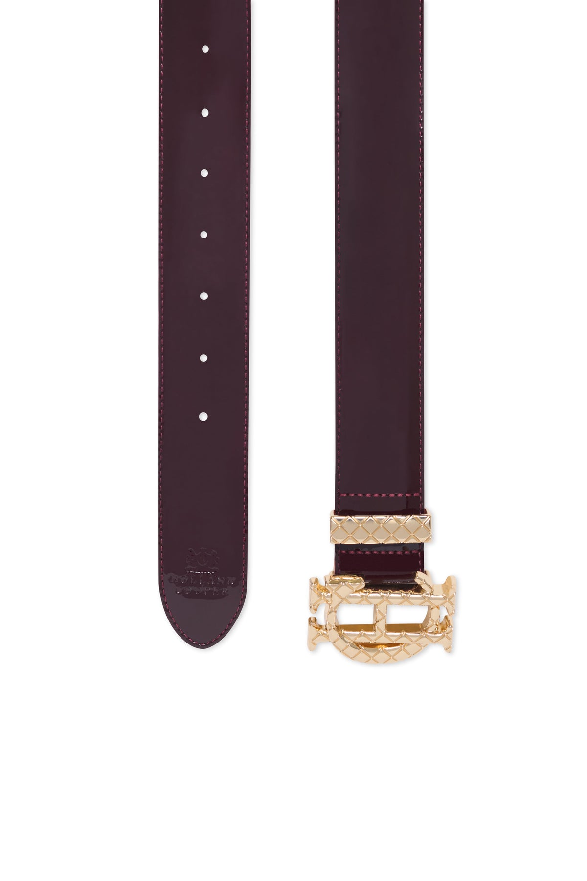 Quilted Classic Belt (Oxblood Patent)