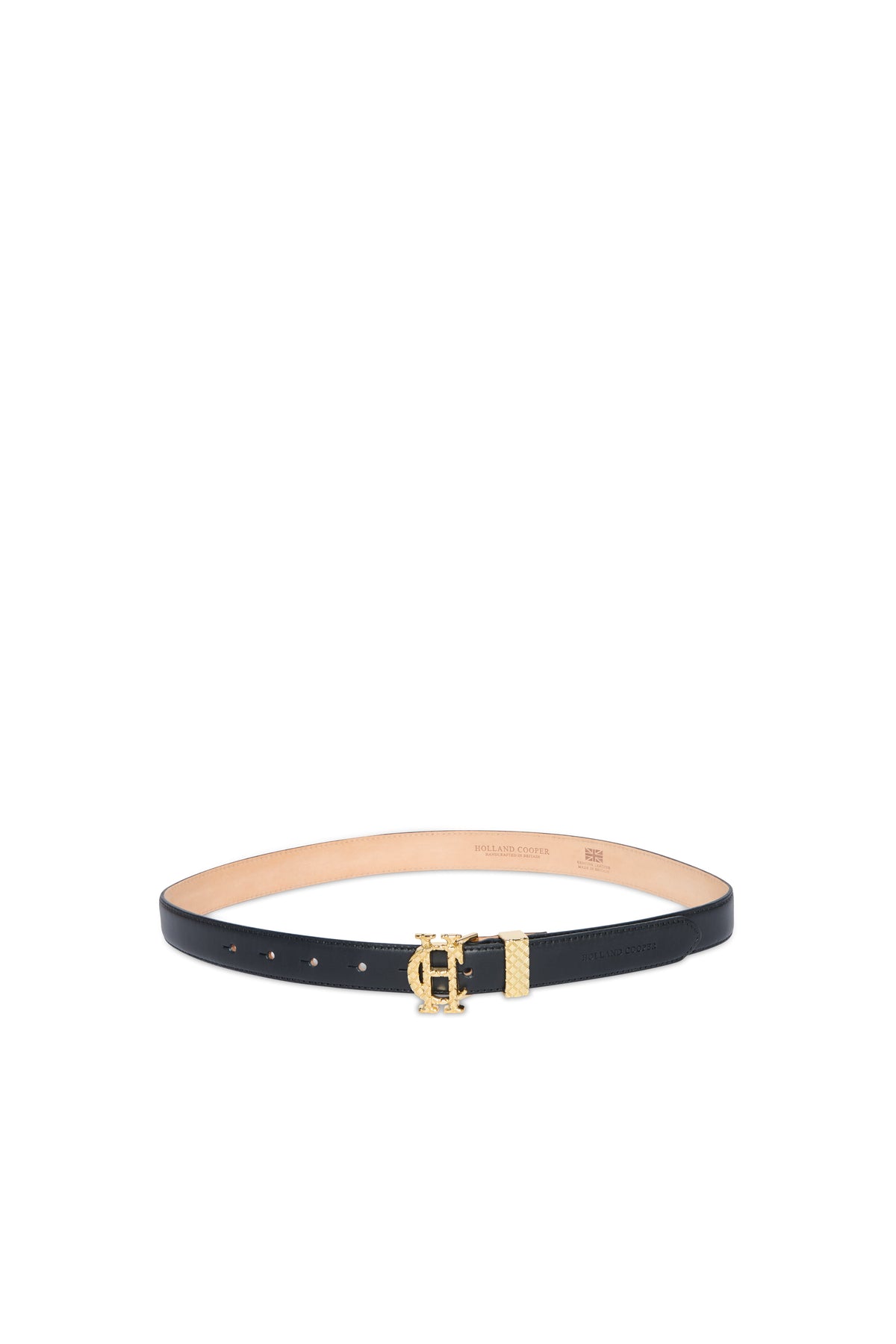 Quilted Slim Belt (Black Leather)