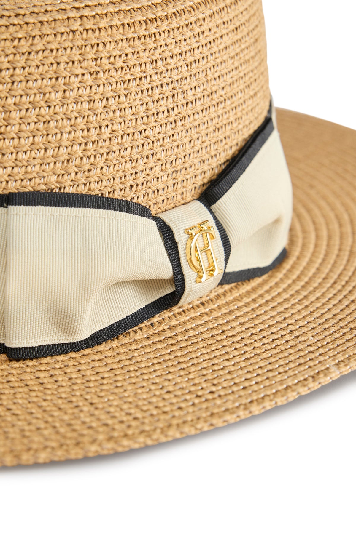 Boater Hat (Camel Latte Navy)