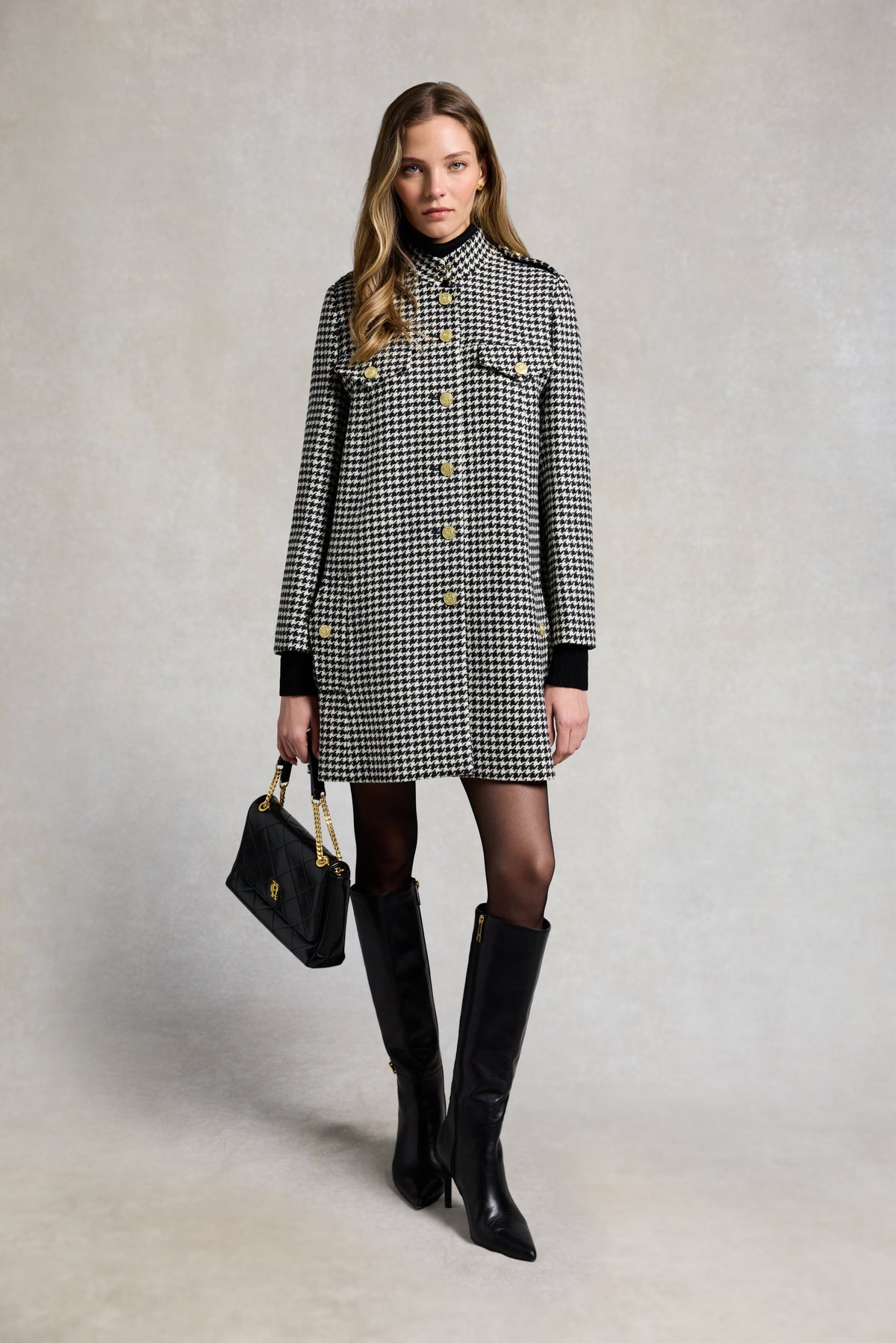 Highbury Cape Coat (Houndstooth)