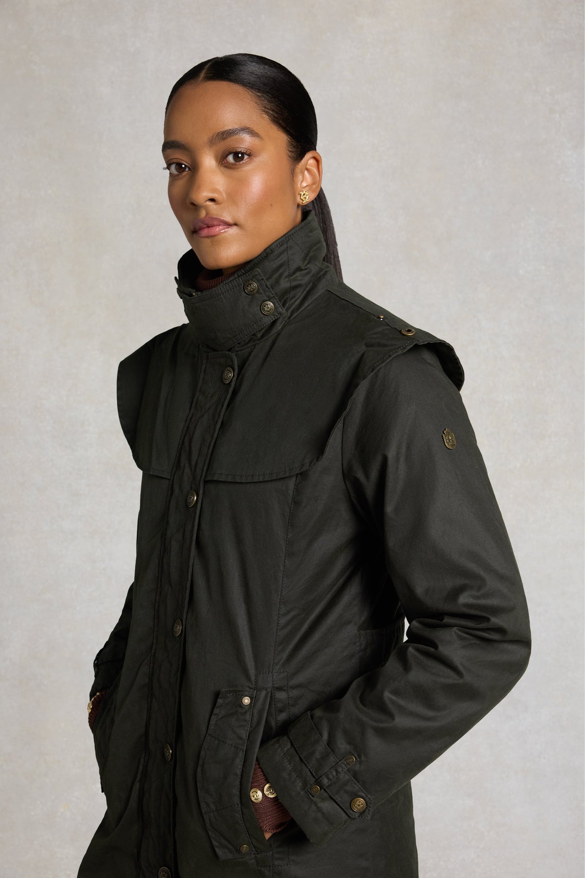 Merissa Wax Stockman Coat (Dark Olive)
