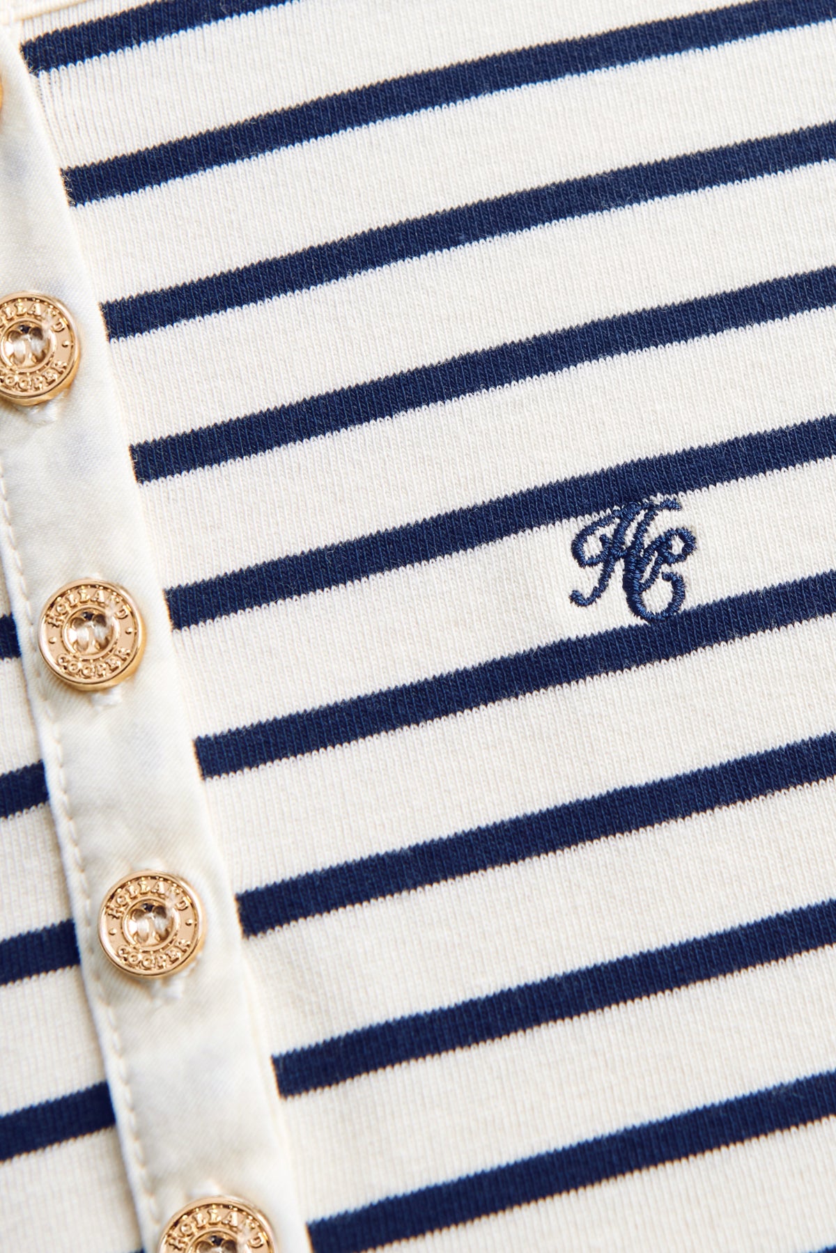 Striped Grandad Top (Ink Navy)