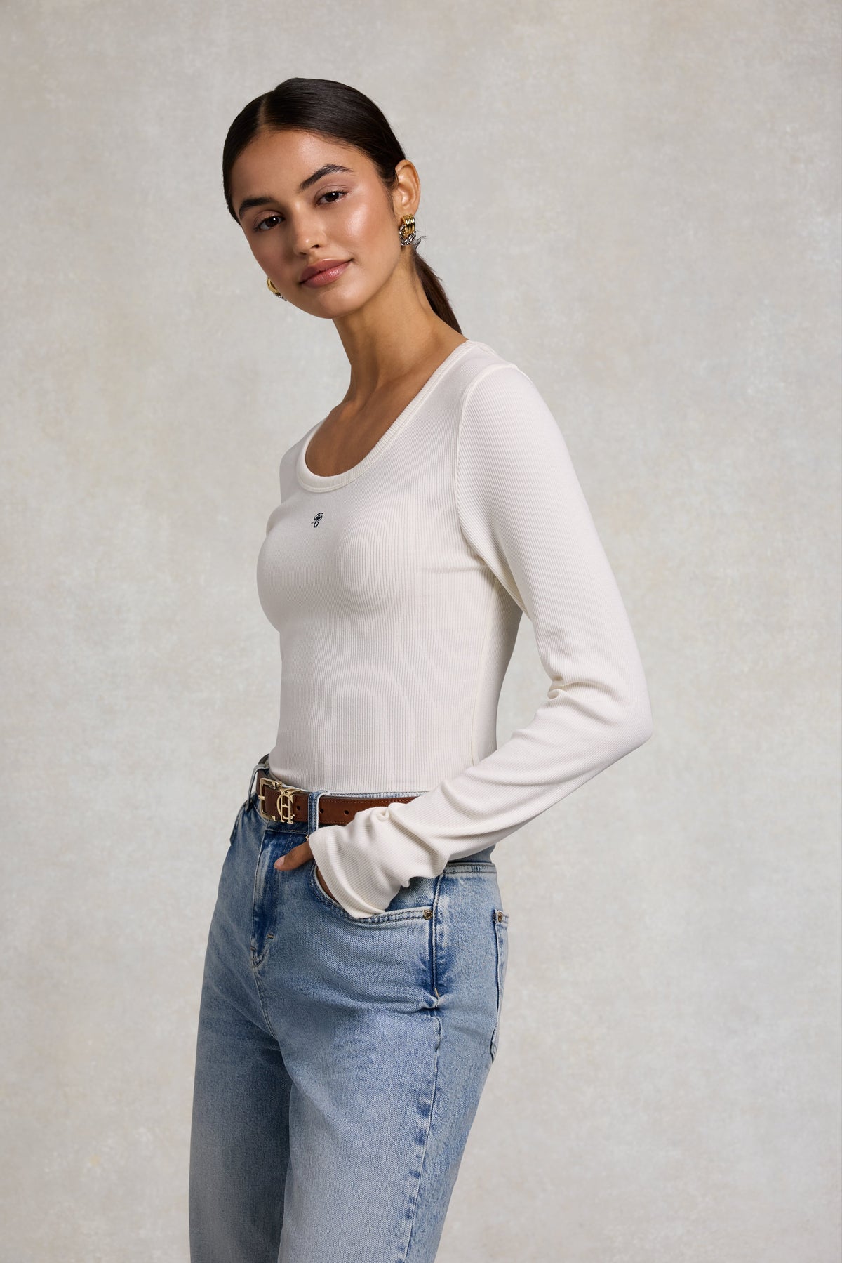 Rebecca Long Sleeve Top (Natural)