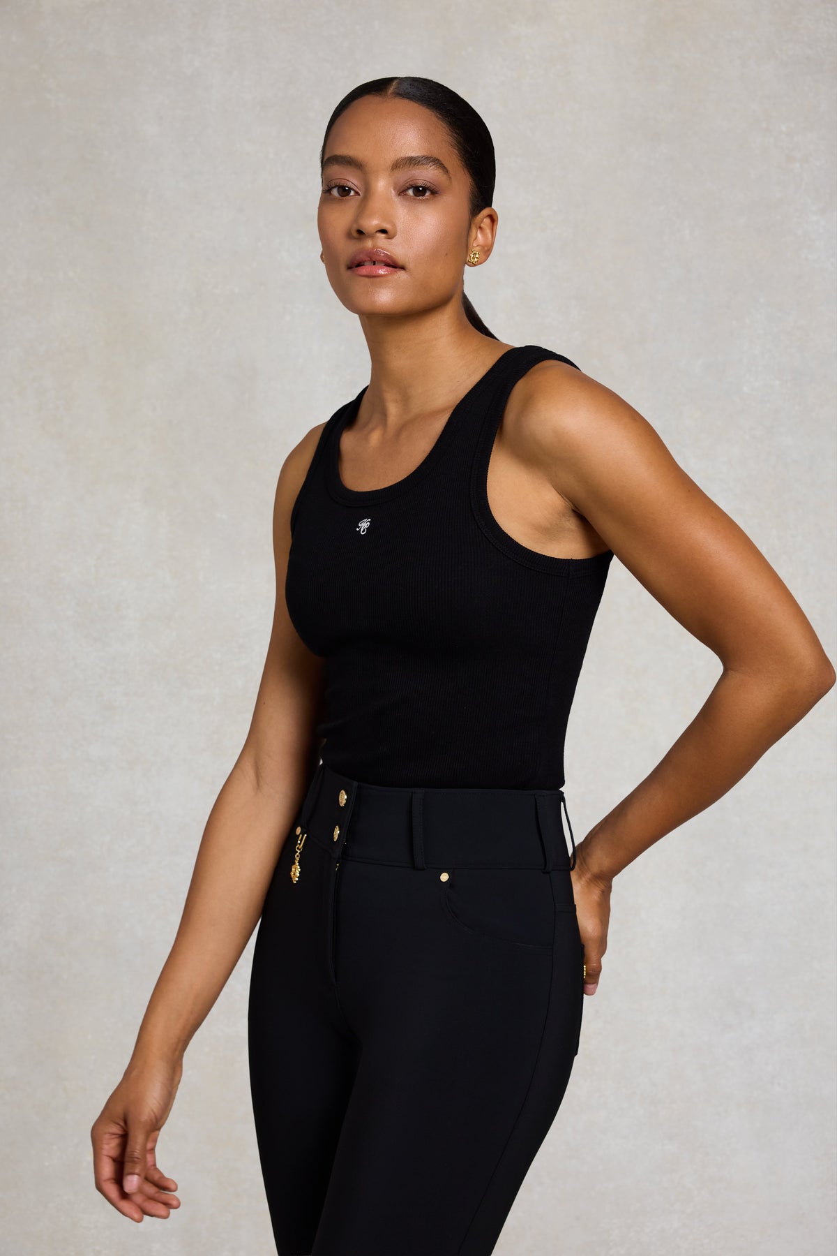 Rebecca Rib Tank (Black)