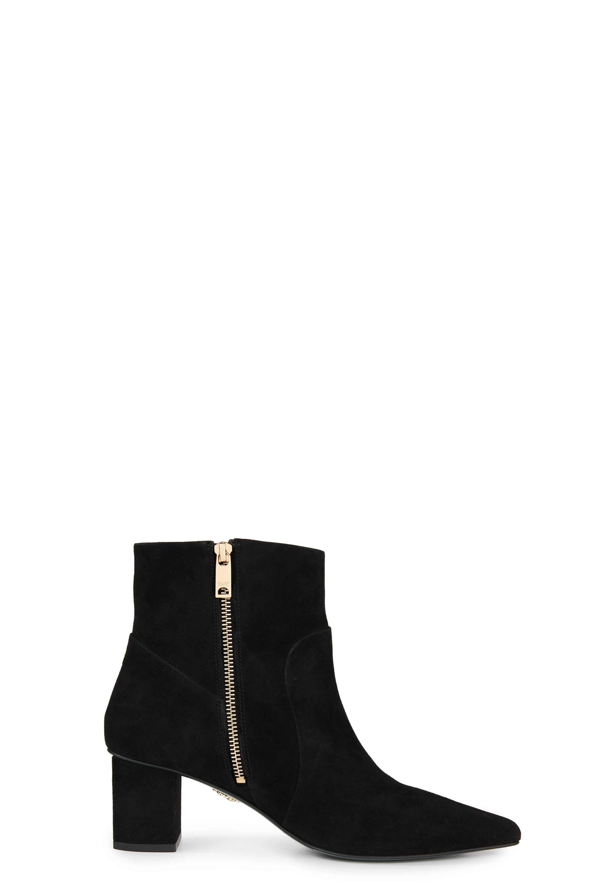 Regency Mid Heel Ankle Boot (Black Suede)