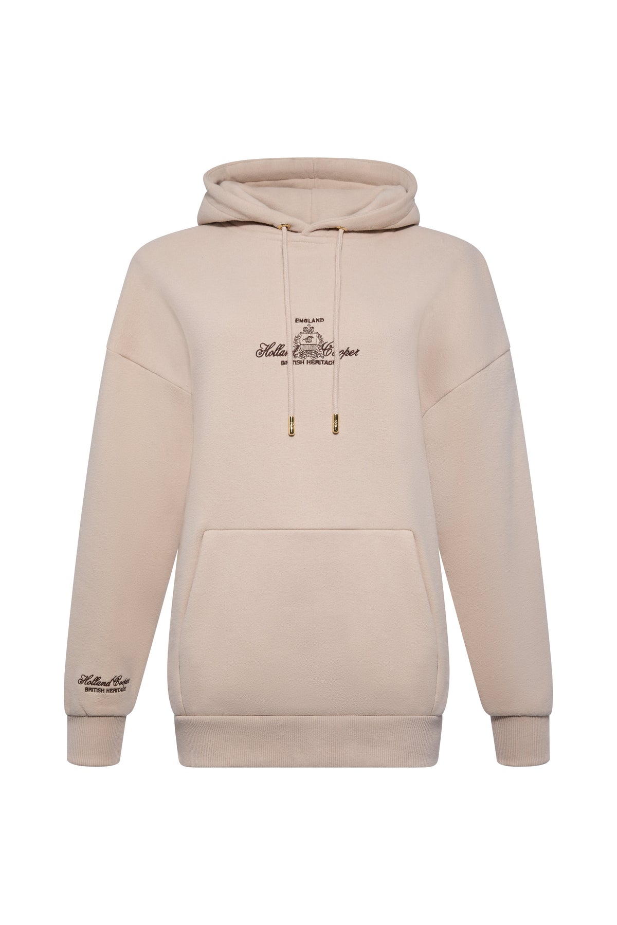 Relaxed Fit Script Hoodie (Stone)