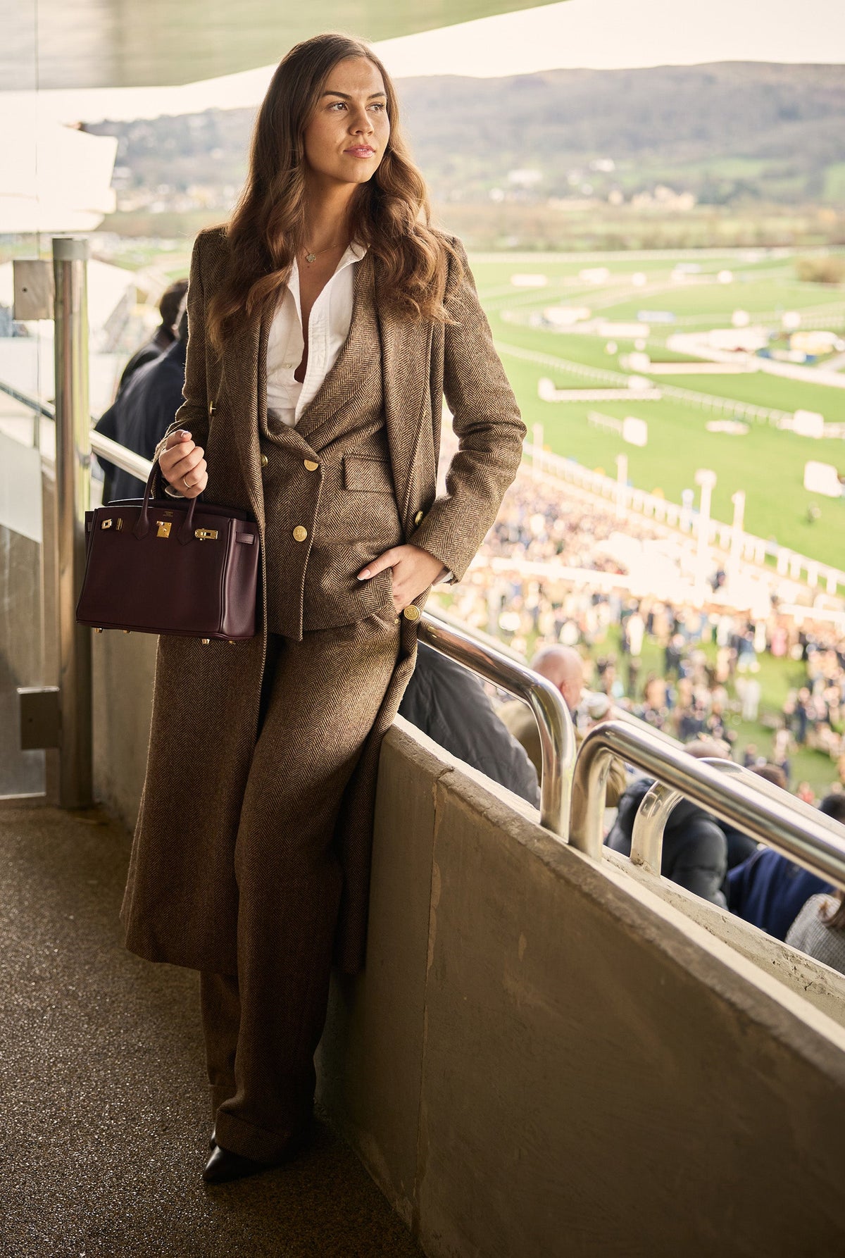 Isobel Lorna's Cheltenham Look (Large Scale Brown Herringbone)