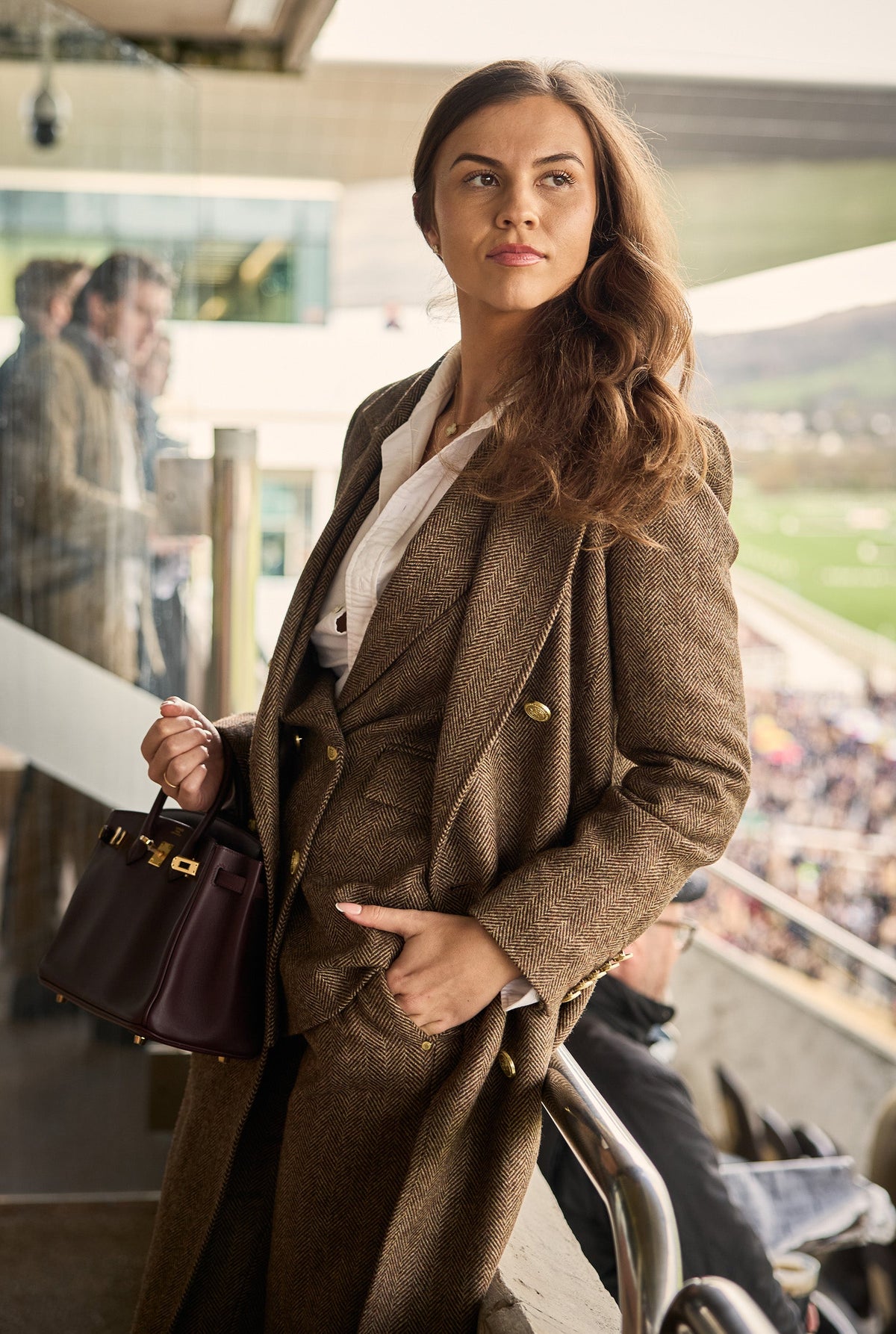 Isobel Lorna's Cheltenham Look (Large Scale Brown Herringbone)