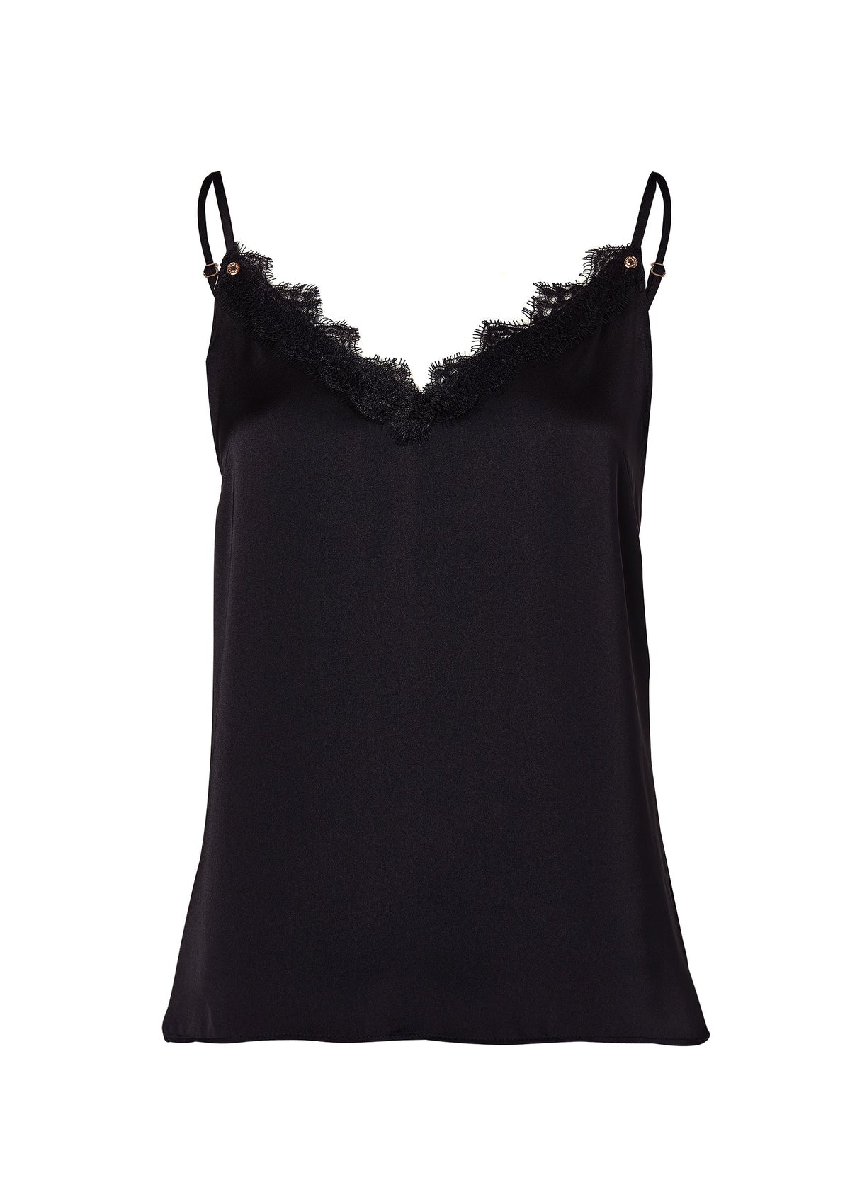 Satin Lace Cami (Black)