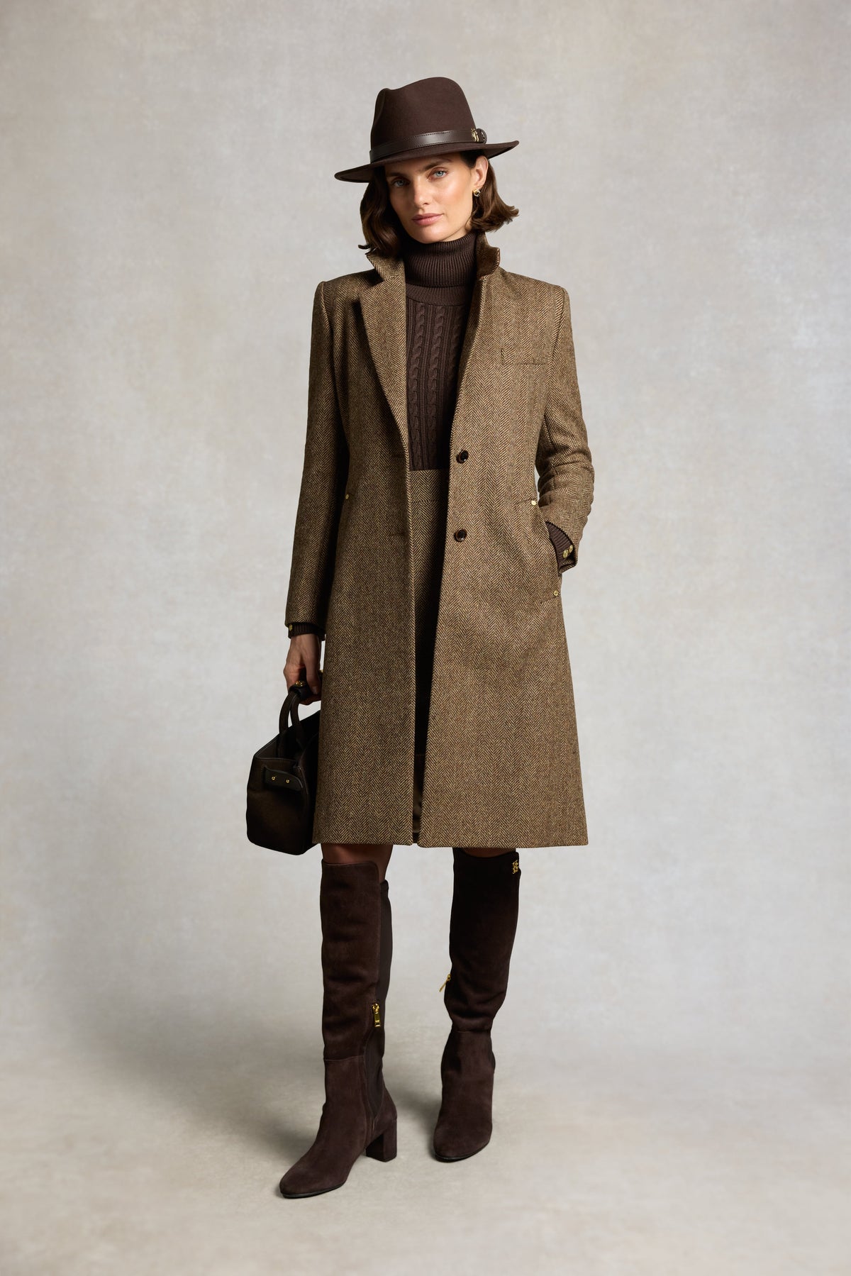 Regency Coat (Large Scale Brown Herringbone)