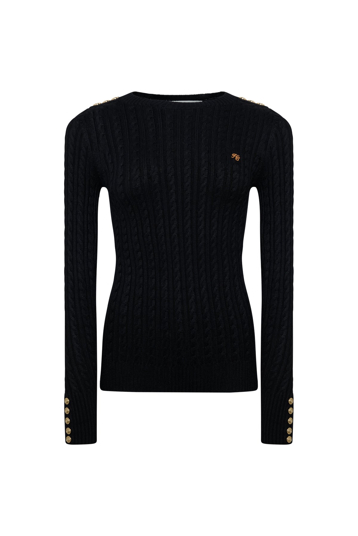 Seattle Cable Crew Knit (Black)