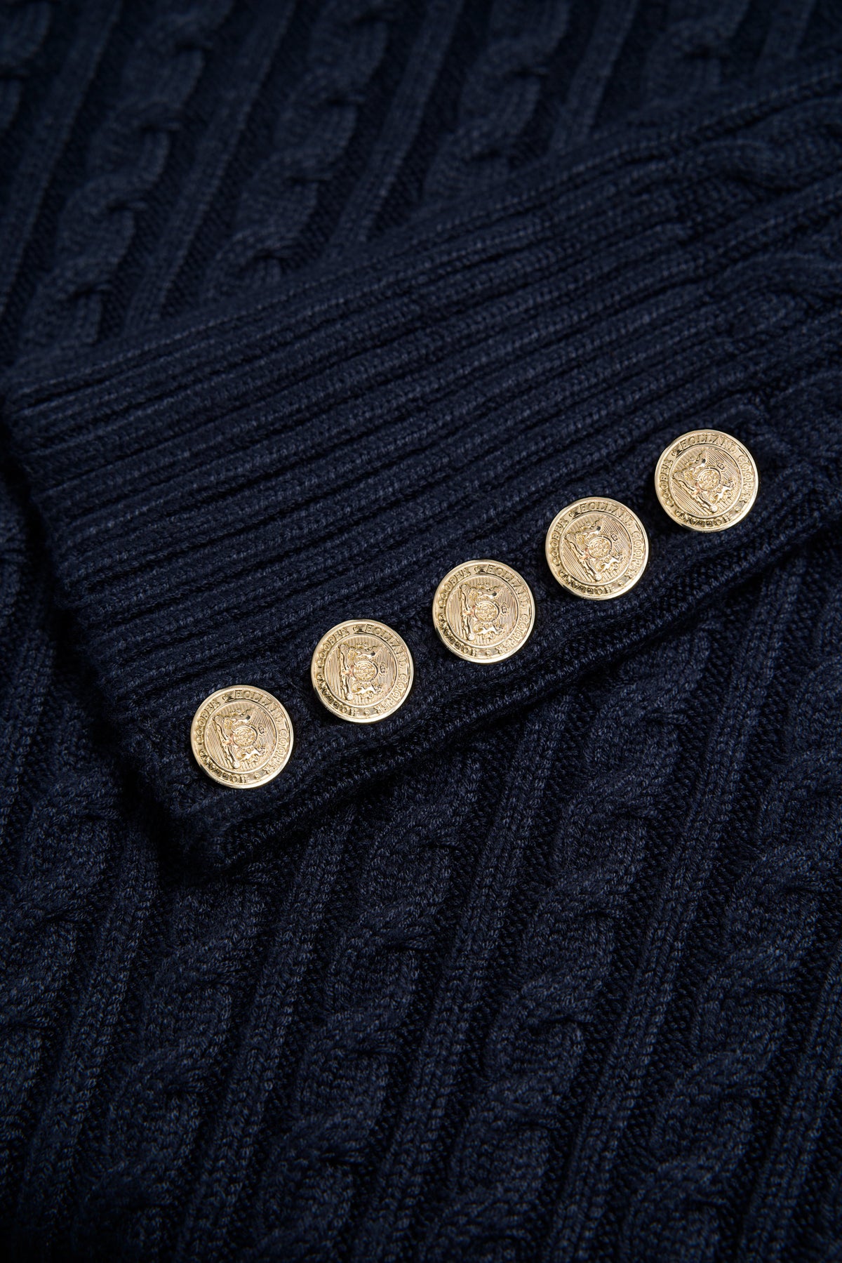 Seattle Roll Neck Cable Knit (Ink Navy)
