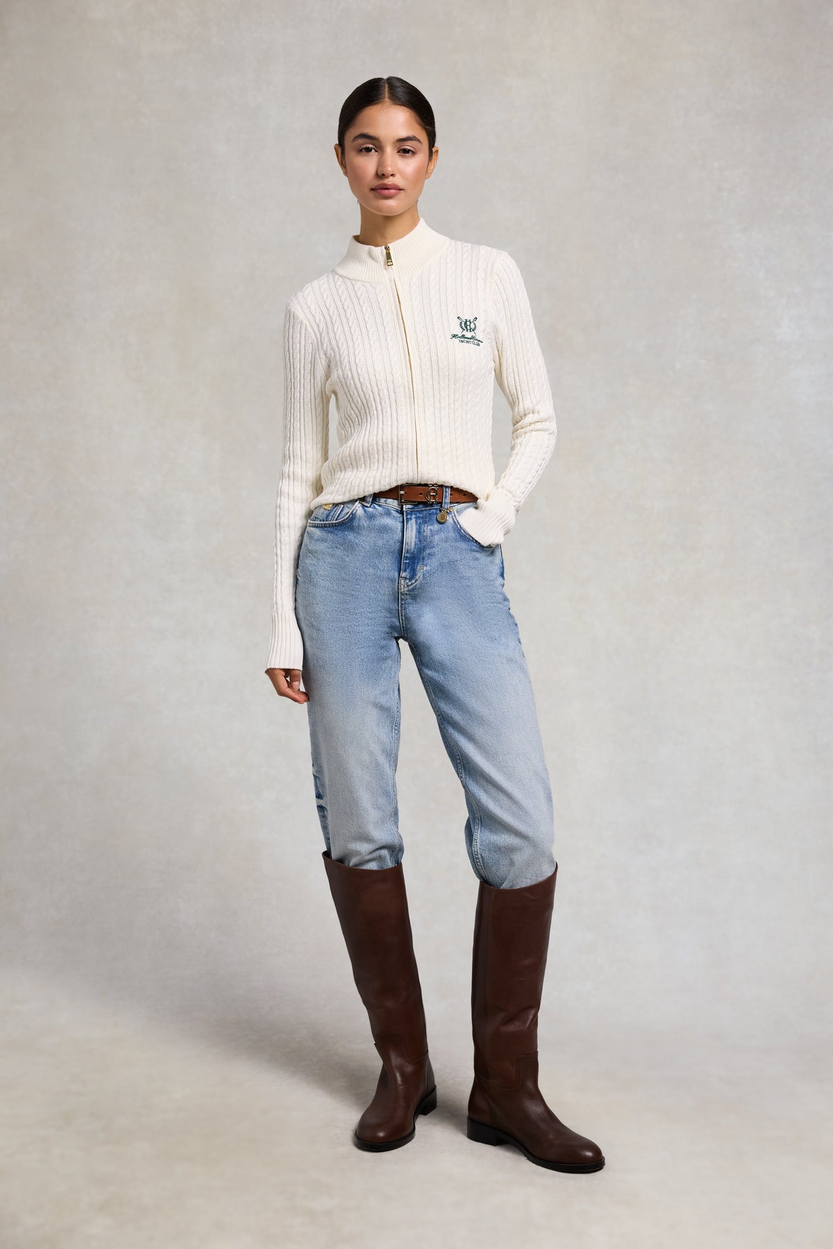 Seattle Zip Through Cardigan (Natural)