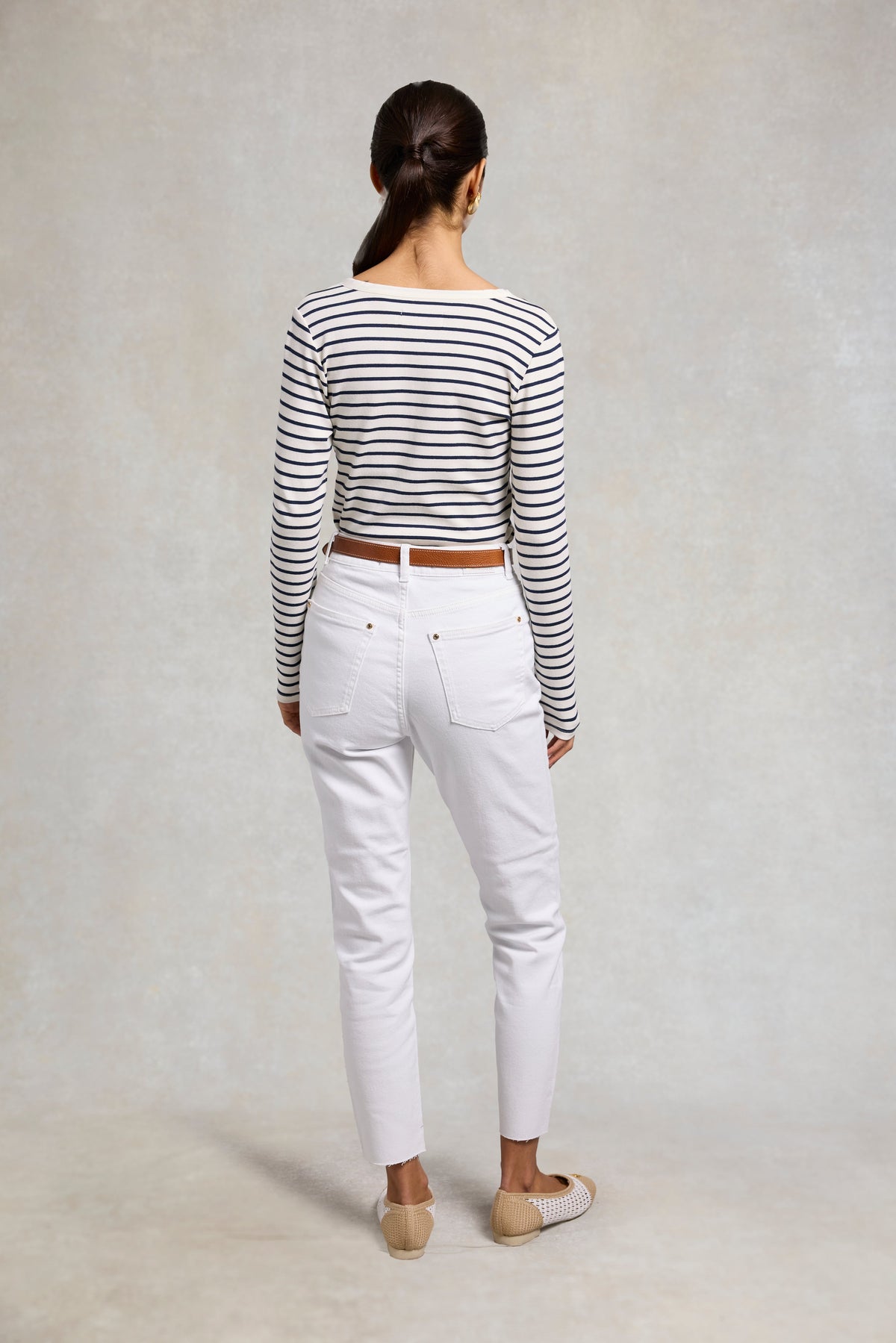 Striped Grandad Top (Ink Navy)