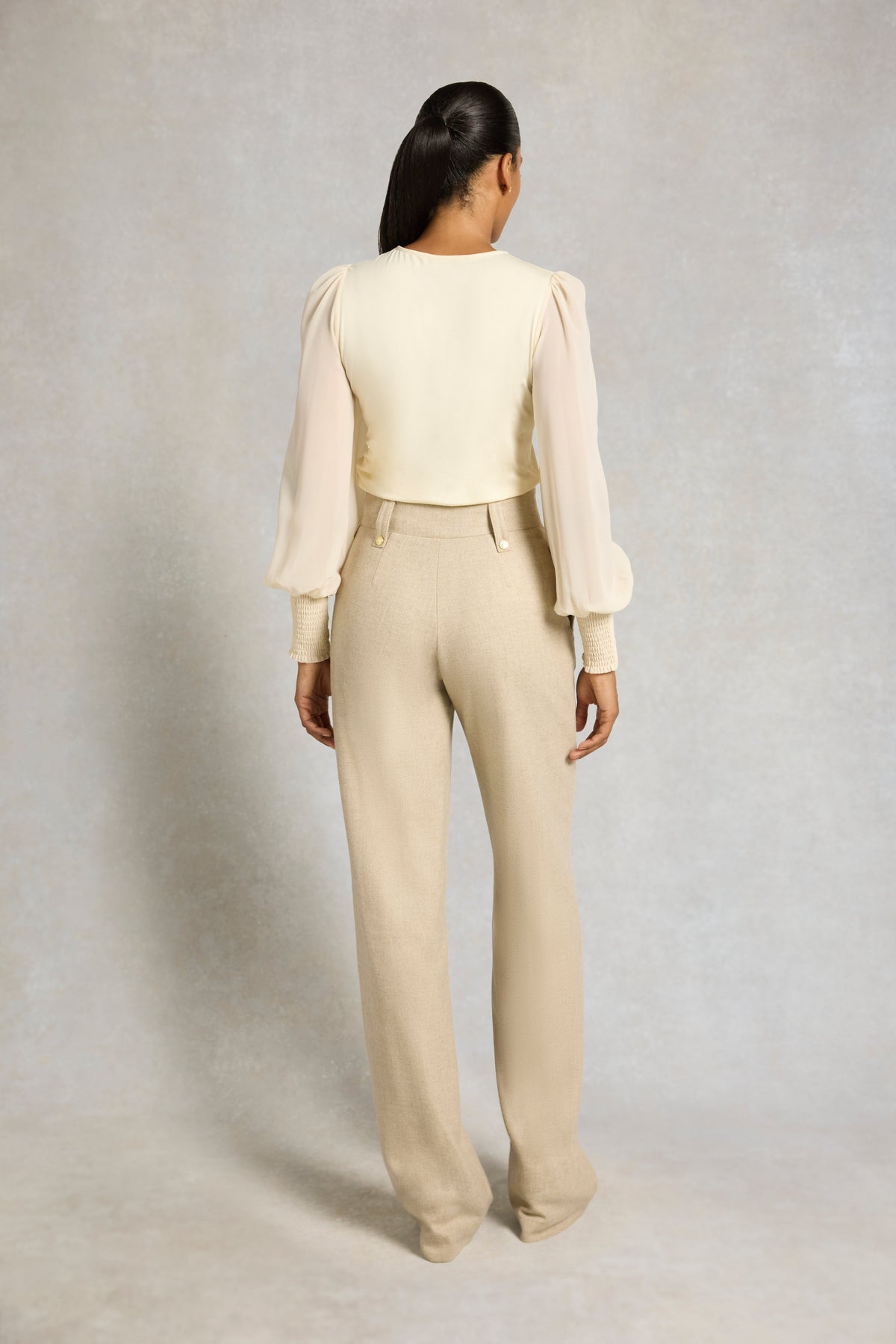 Supersoft Balloon Sleeve Top (Oyster)