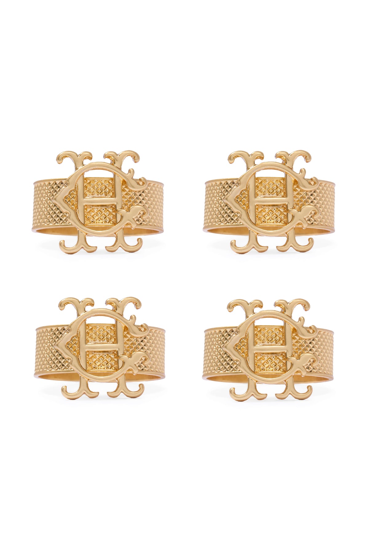 4pc Napkin Ring Set (Vintage Gold)