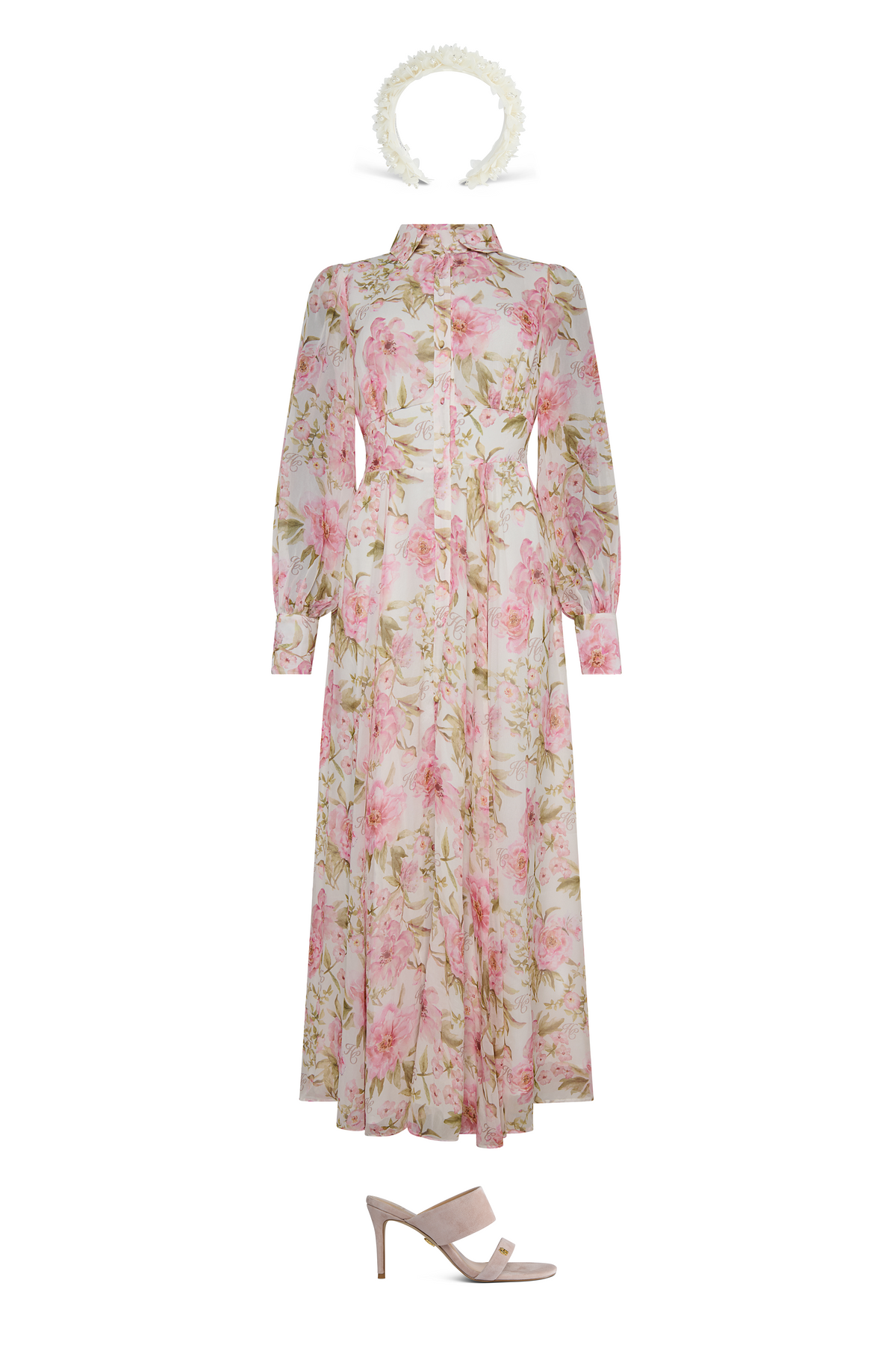 The Sorrento Shirt Dress (Peony Ecru Floral) Look