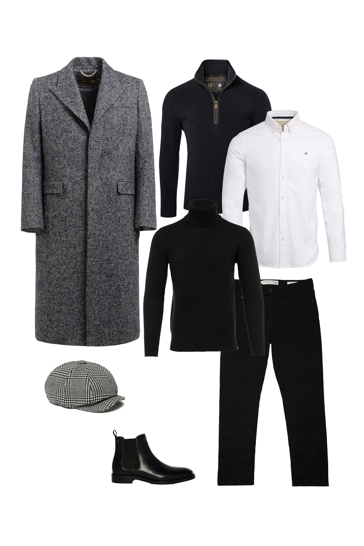 Tommy Fury's Cheltenham Look (Ebony Herringbone)