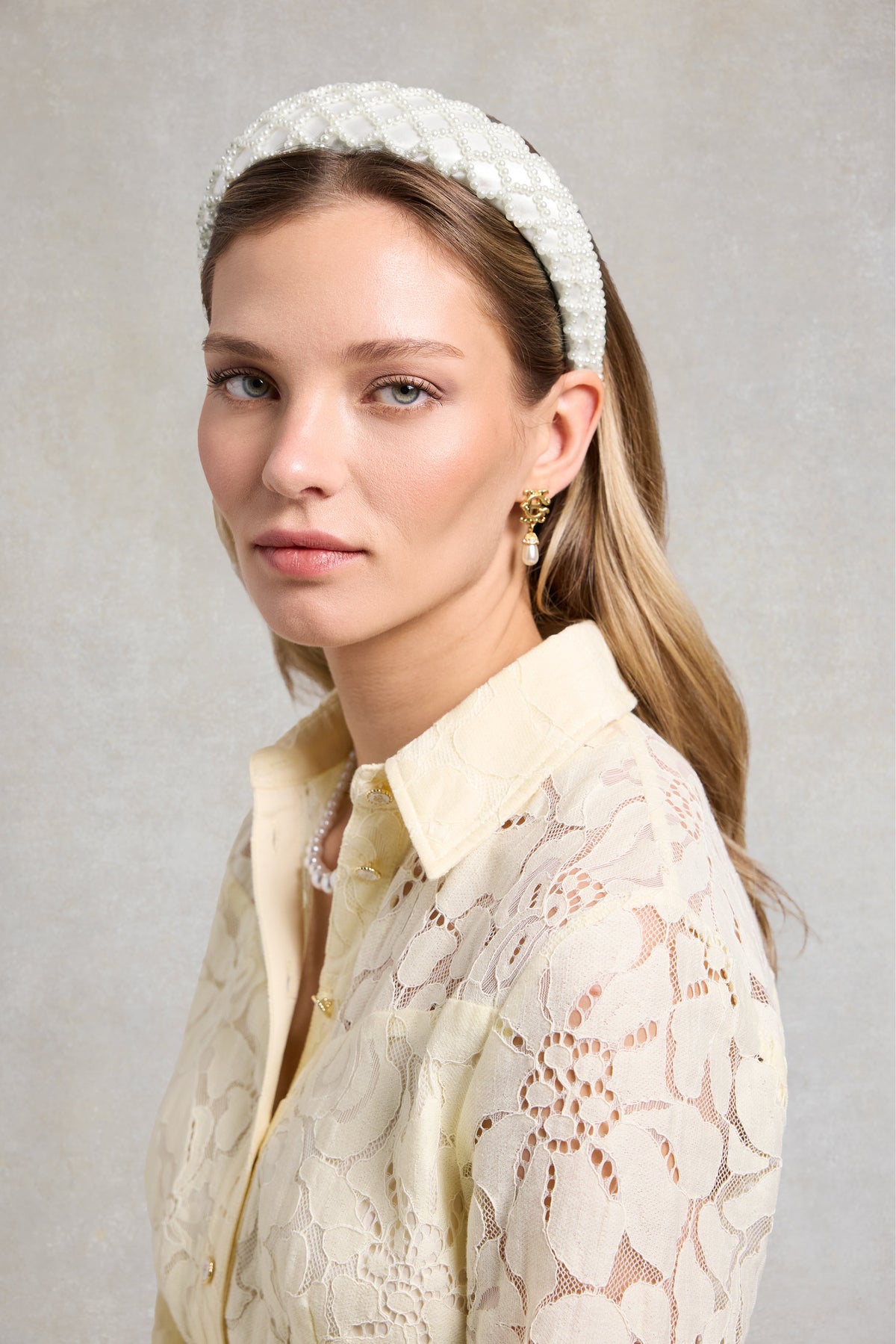 Wide Headband (White Pearl)