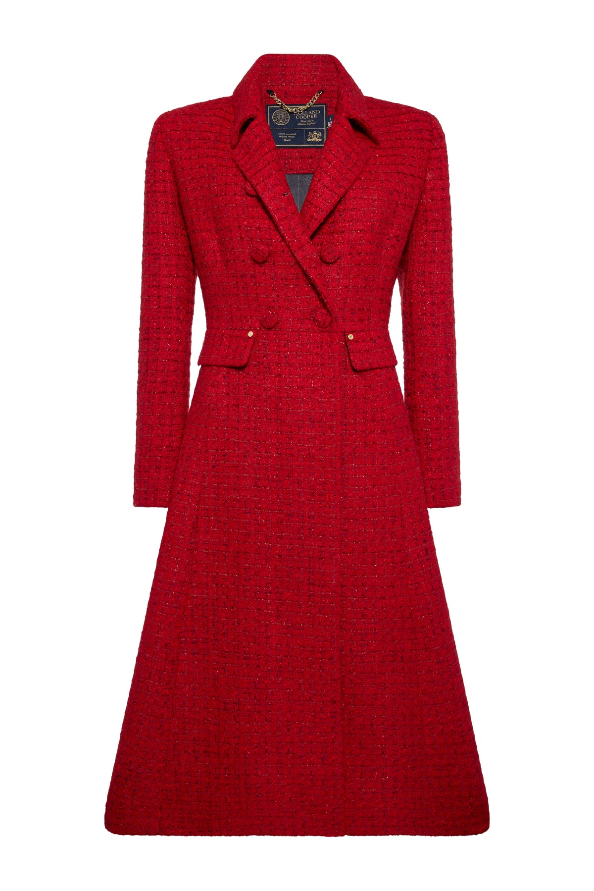 Windsor Fit & Flare Coat (Red Boucle)
