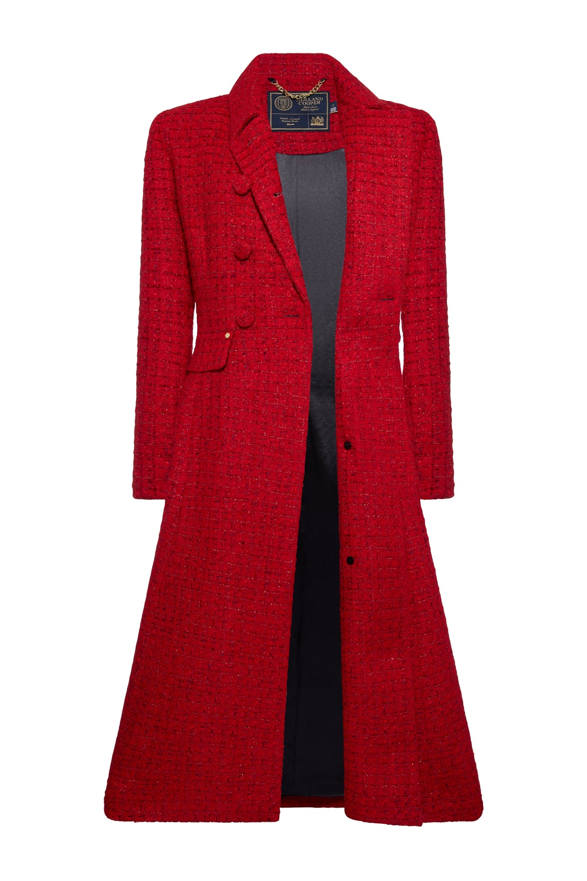 Windsor Fit & Flare Coat (Red Boucle)