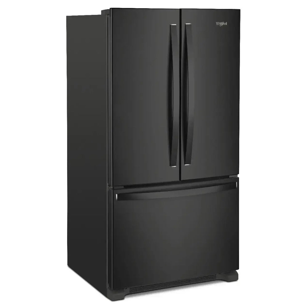 20 Cu-Ft Counter-Depth French Door Bottom Mount Refrigerator - Black