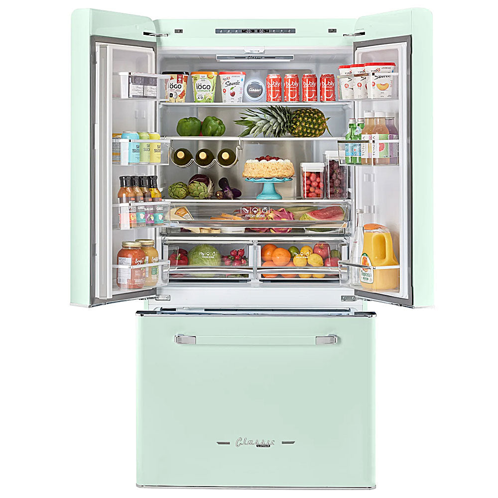 21.4 CuFt Wide Counter Depth Refrigerator in Summer Mint Green