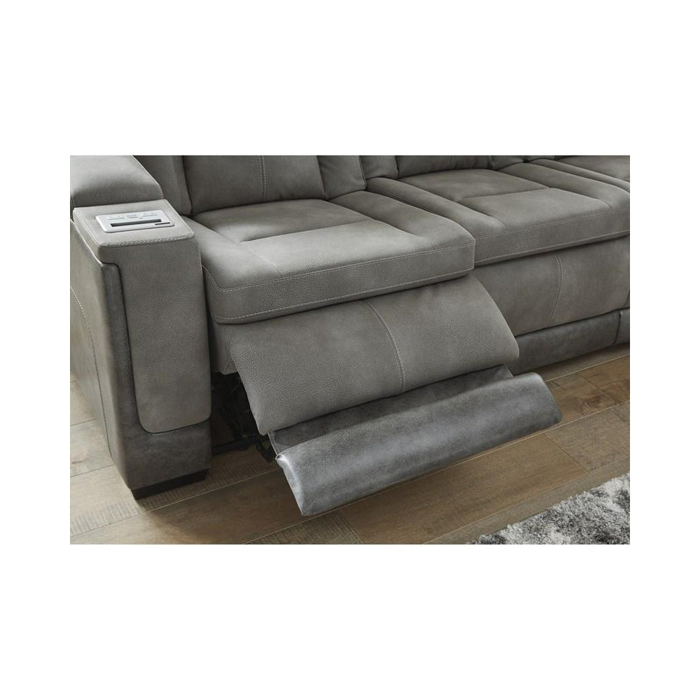 Next-Gen DuraPella Power Reclining Leather Look Sofa - Gray