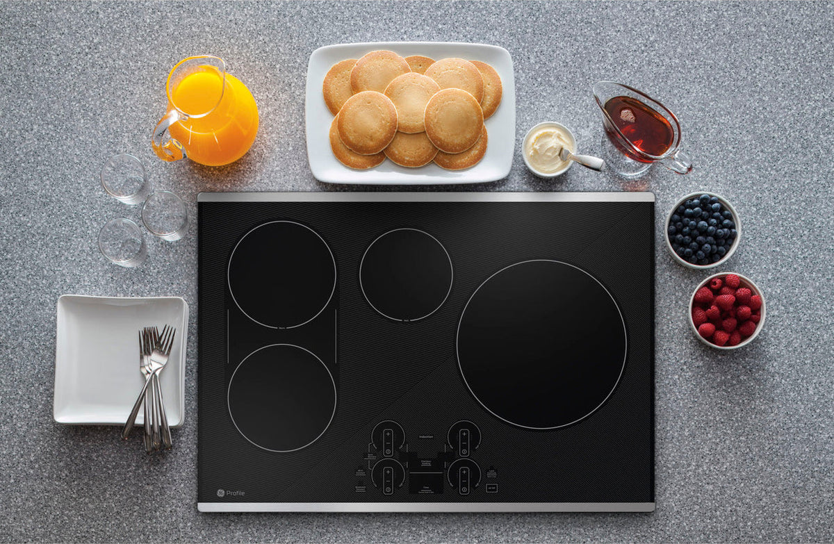 30" 4-Element Induction Electric Cooktop in Stainless Steel with Digital Touch Controls