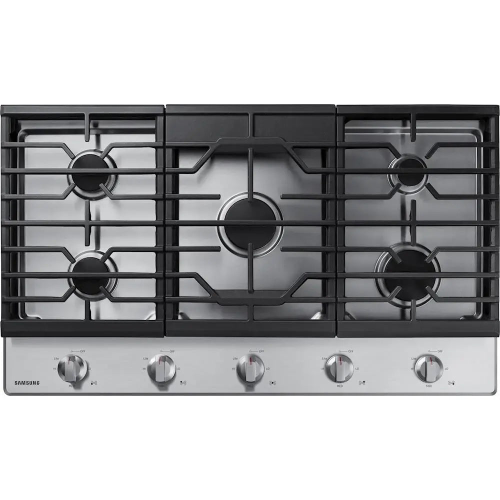 36-Inch 5-Burner Sealed Gas Cooktop With Continuous Cast Iron Grates In Stainless Steel