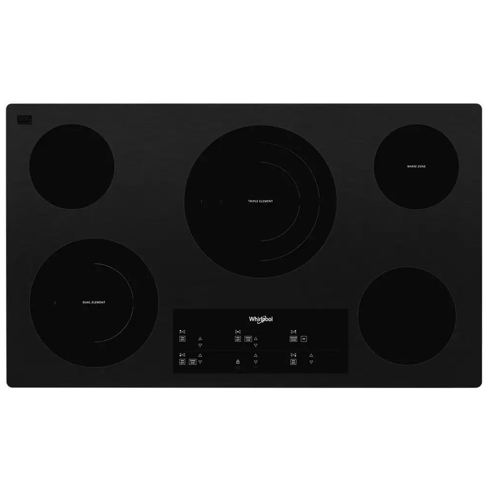 36" Electric Ceramic Glass Cooktop with Triple Radiant Element - Black